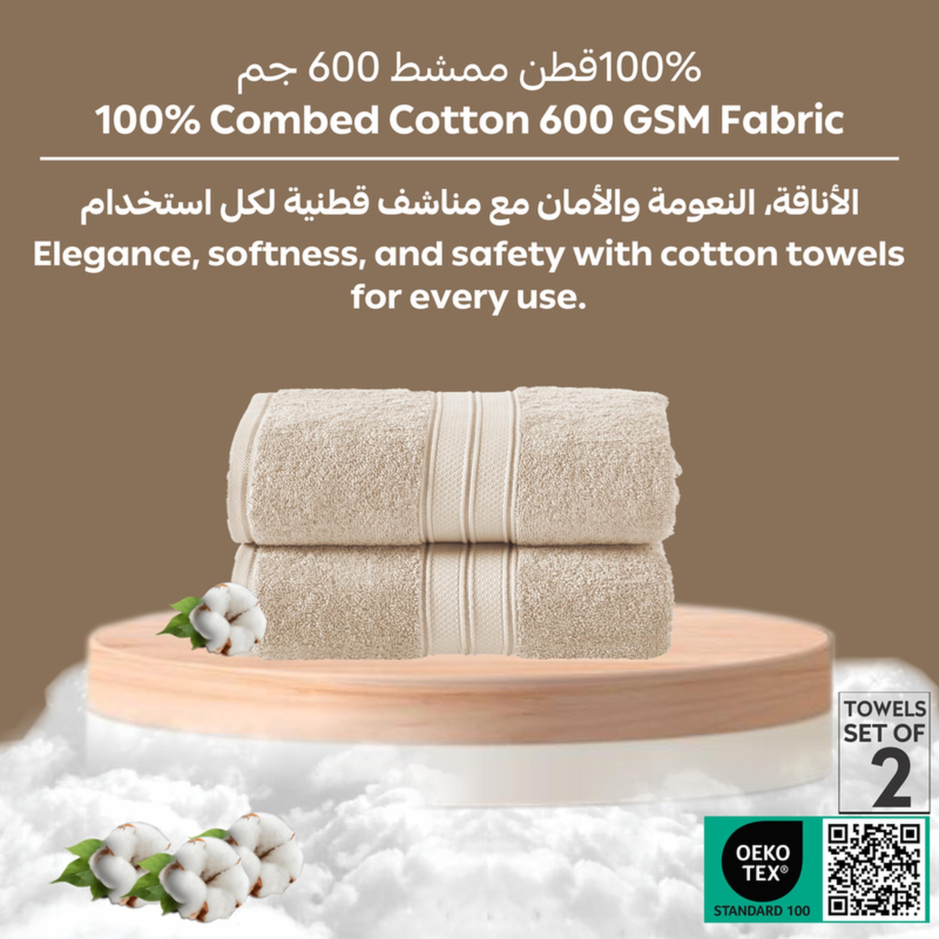 Solid 2-Piece 600 GSM Combed Cotton Hand Towel Set - 50x90 cms-household-bathandlaundry-bathlinen-towels-image-6