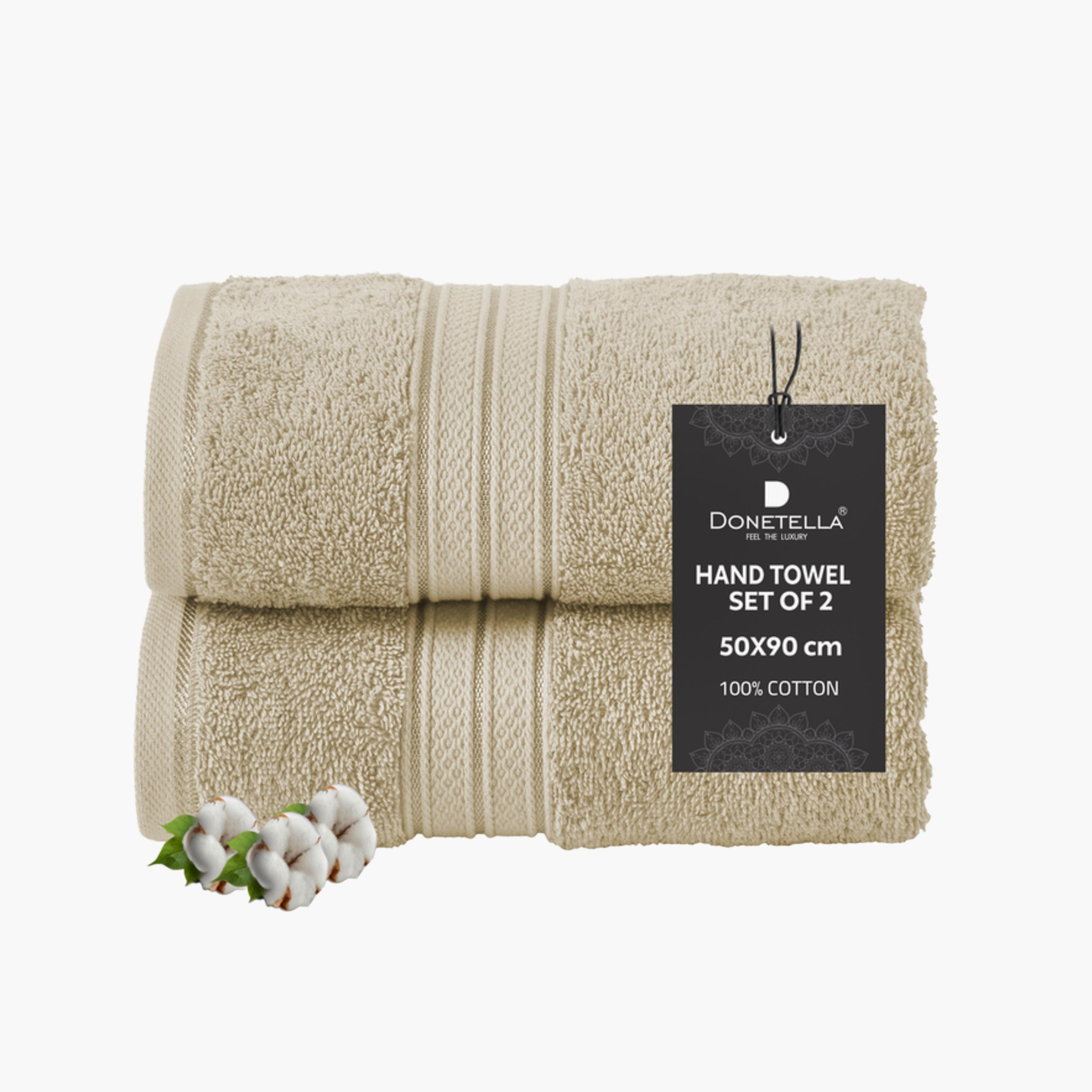 Solid 2-Piece 600 GSM Combed Cotton Hand Towel Set - 50x90 cms-household-bathandlaundry-bathlinen-towels-image-1