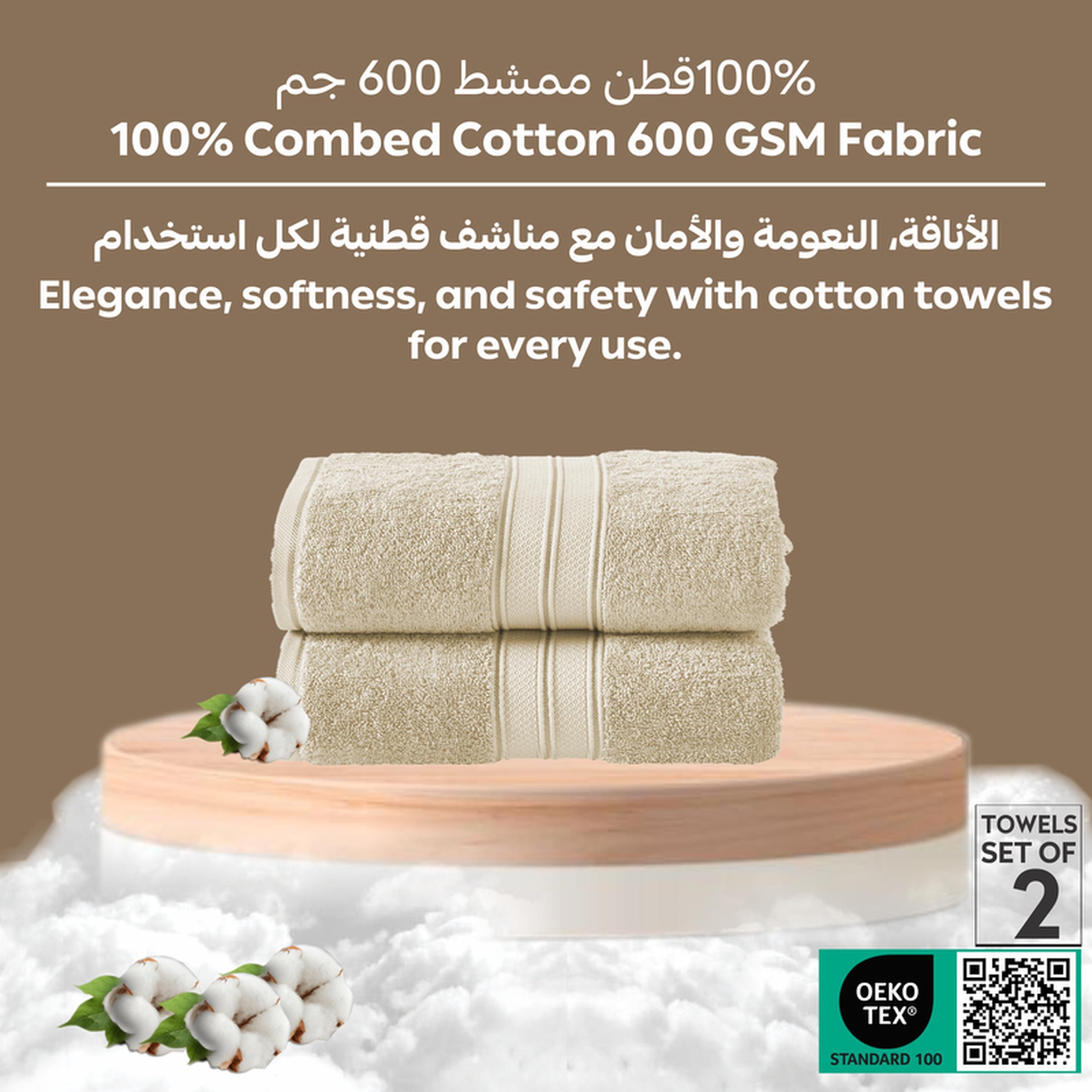 Solid 2-Piece 600 GSM Combed Cotton Hand Towel Set - 50x90 cms-household-bathandlaundry-bathlinen-towels-image-6