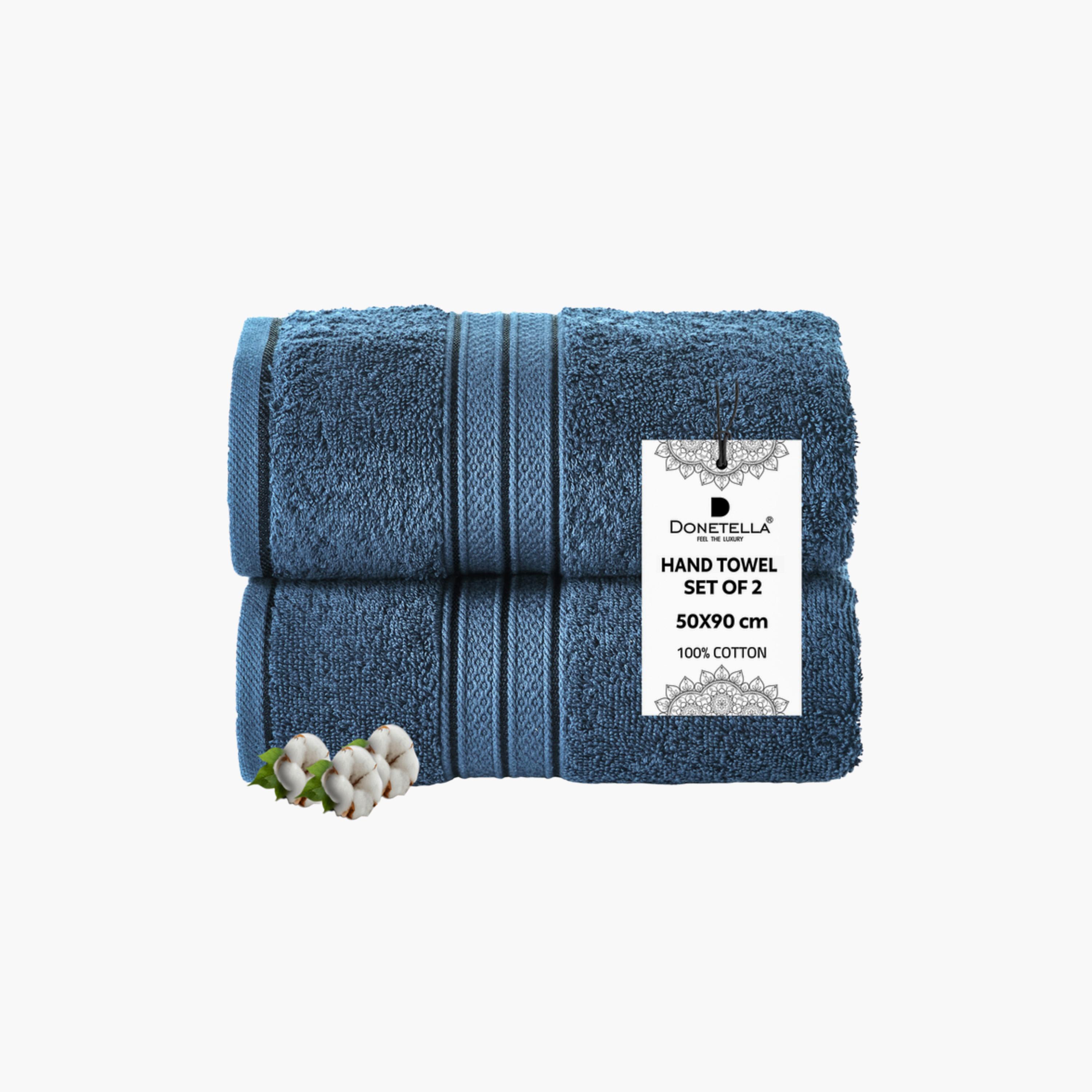 طقم مناشف يد قطن ممشط فاخر 600 جرام لكل متر مربع قطعتين من دونتيلا - 50×90 سم-household-bathandlaundry-bathlinen-towels-image-1