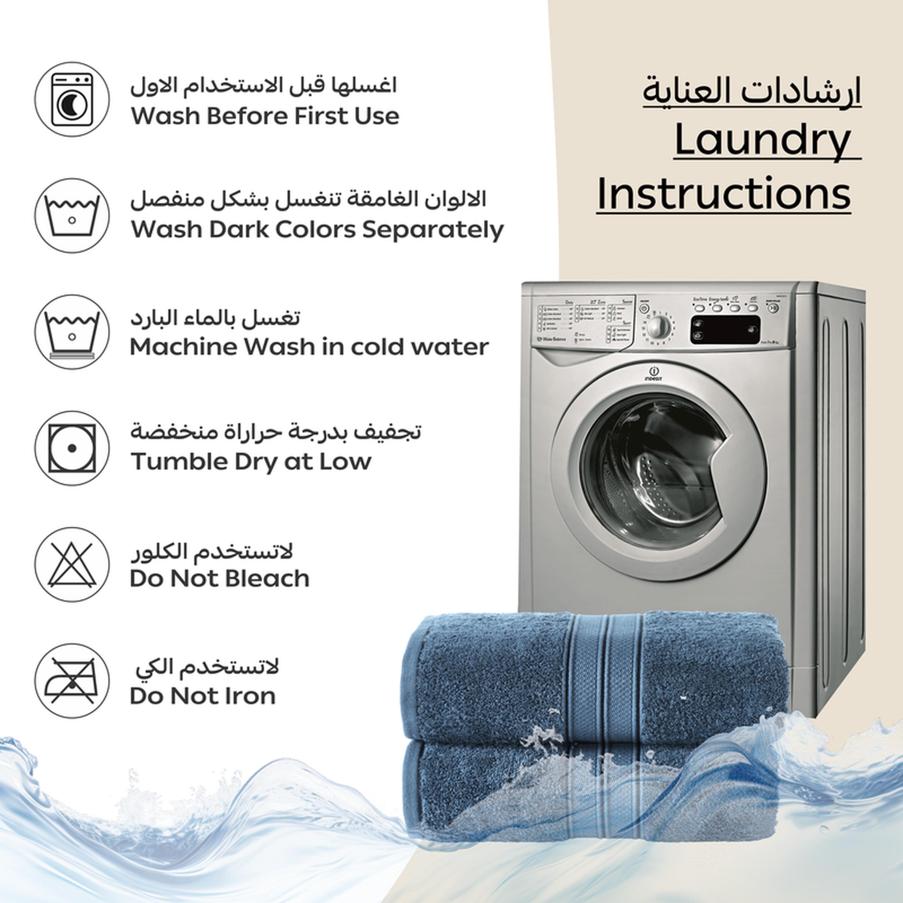 طقم مناشف يد قطن ممشط فاخر 600 جرام لكل متر مربع قطعتين من دونتيلا - 50×90 سم-household-bathandlaundry-bathlinen-towels-image-2