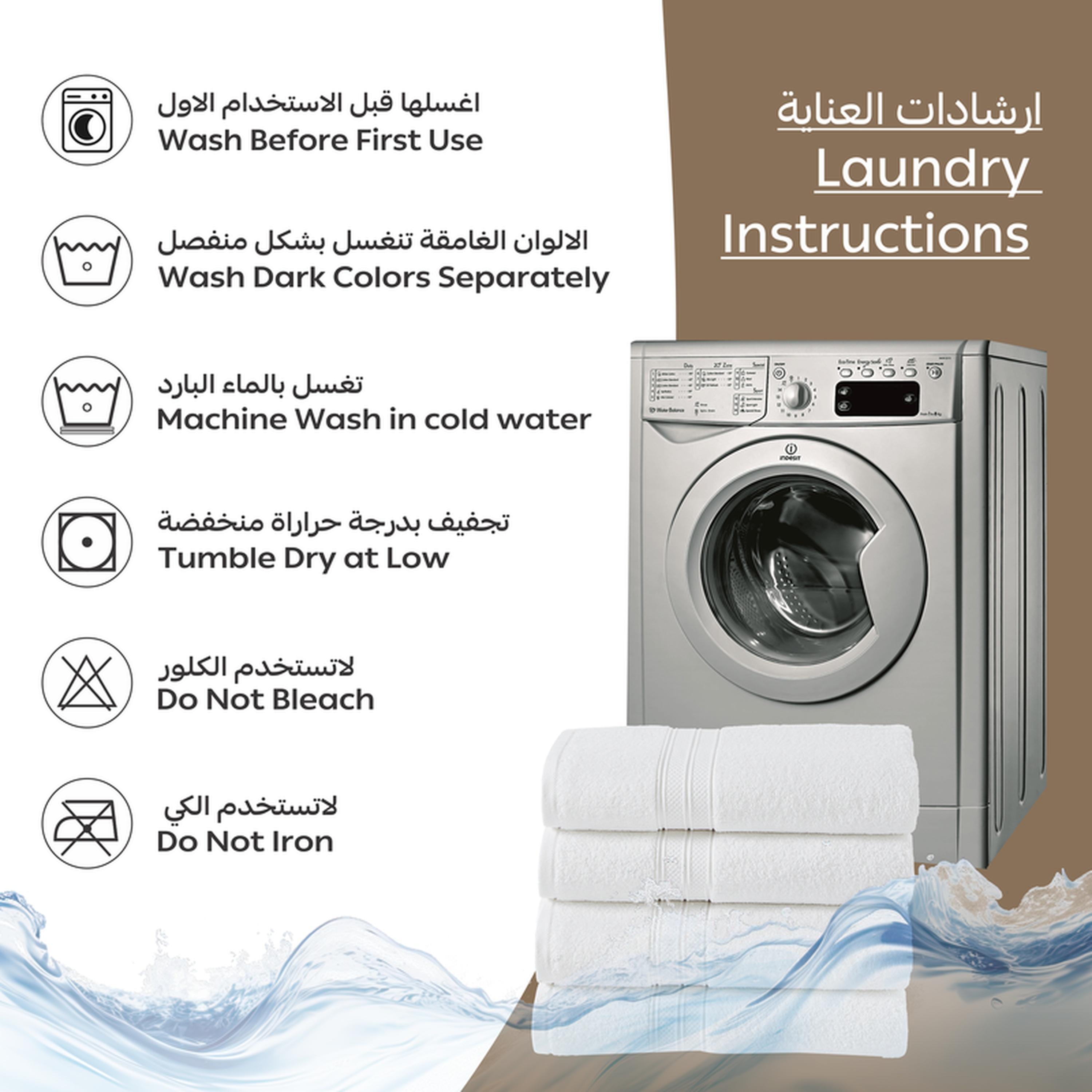 Solid 4-Piece Combed Cotton Hand Towel Set - 50x90 cms-household-bathandlaundry-bathlinen-towels-image-2