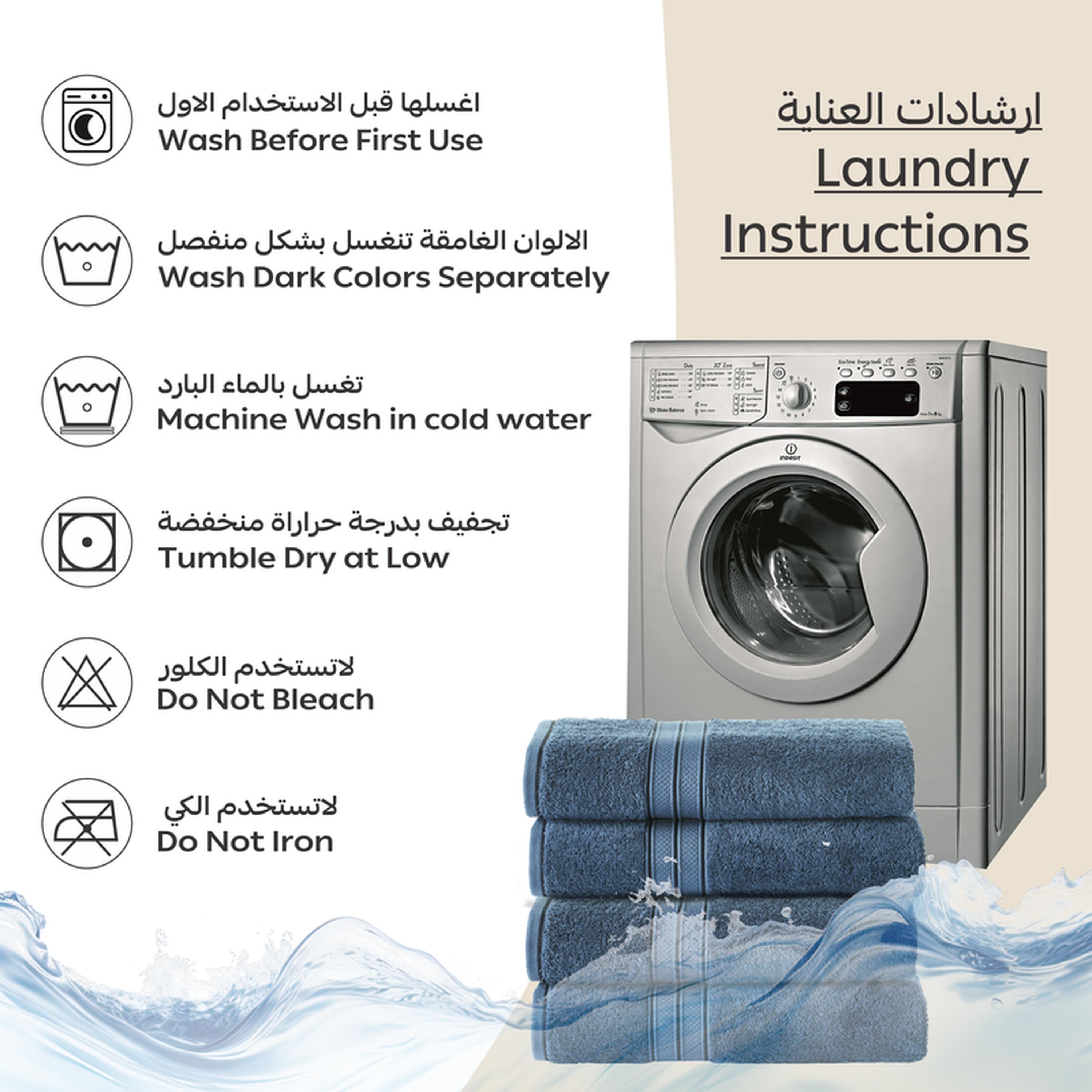 Solid 4-Piece Combed Cotton Hand Towel Set - 50x90 cms-household-bathandlaundry-bathlinen-towels-image-2