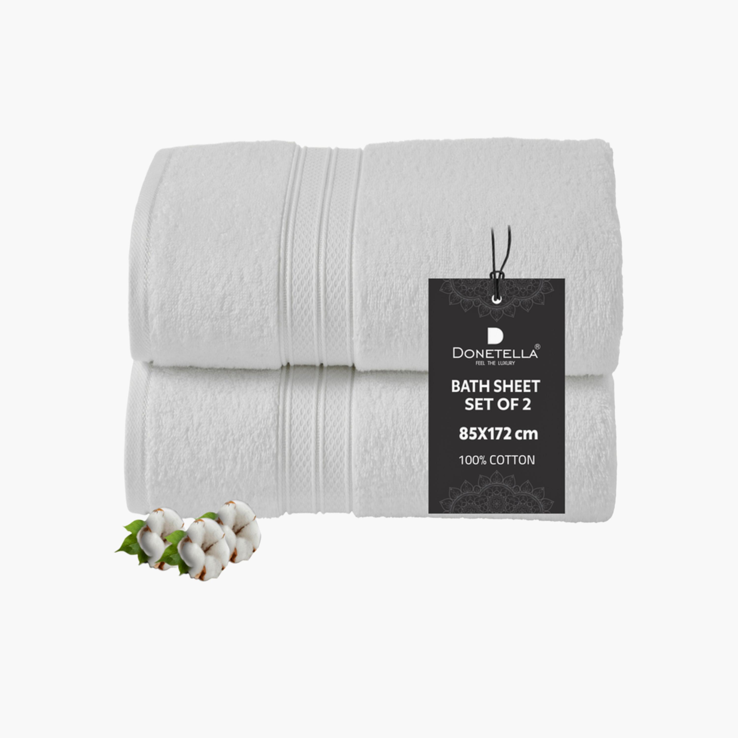 Solid 2-Piece Combed Cotton Bath Sheet Set - 85x172 cms-household-bathandlaundry-bathlinen-towels-image-1