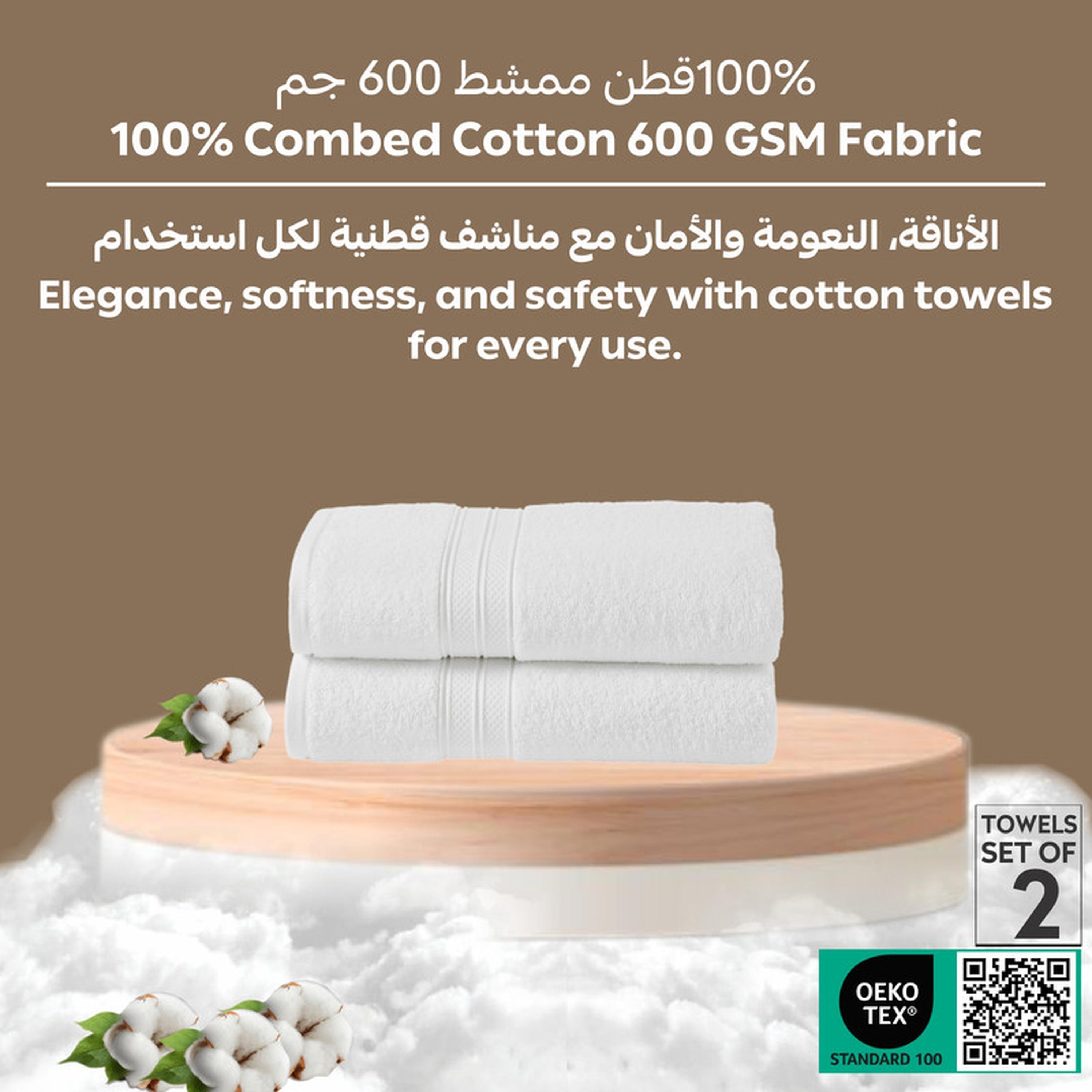 Solid 2-Piece Combed Cotton Bath Sheet Set - 85x172 cms-household-bathandlaundry-bathlinen-towels-image-6