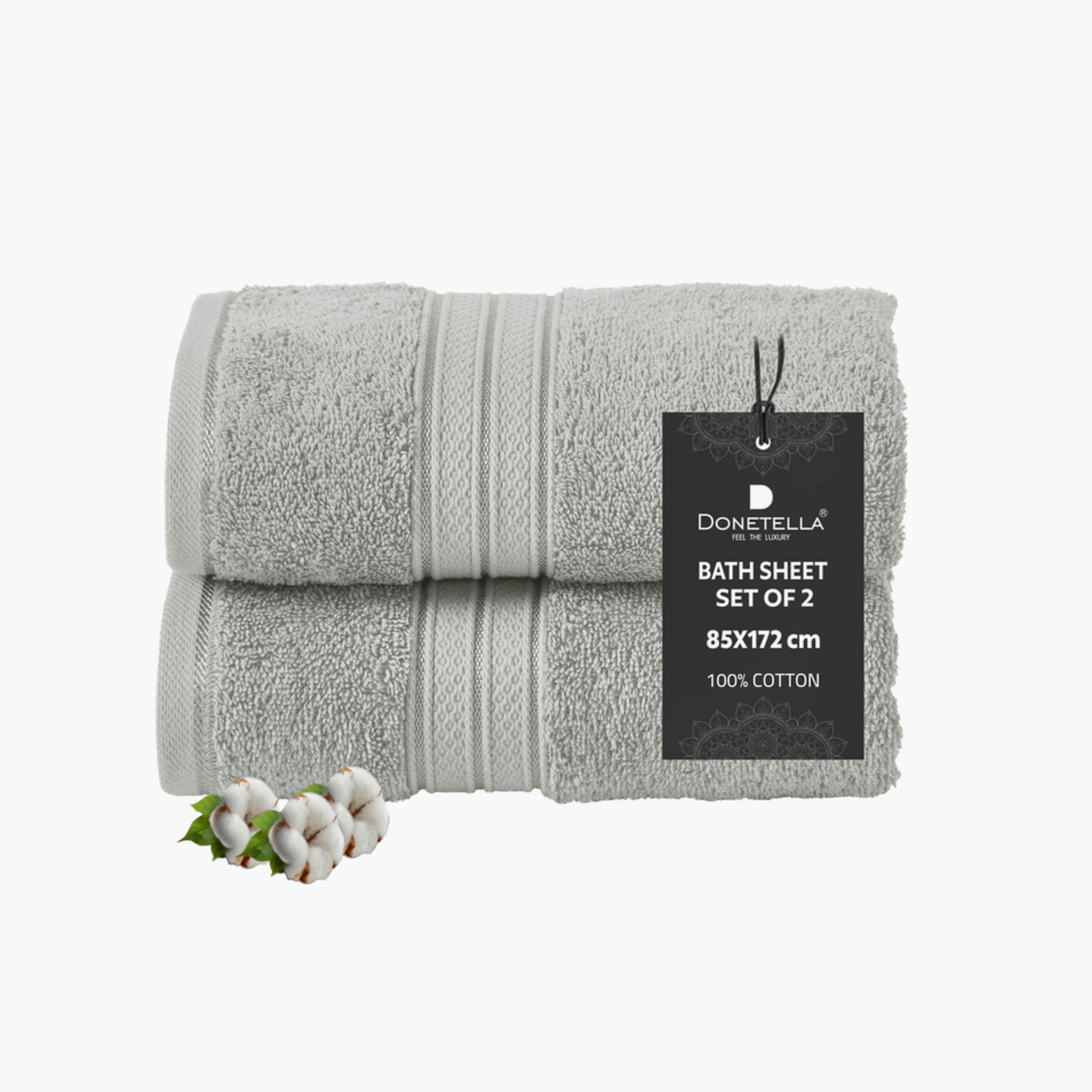 Solid 2-Piece Combed Cotton Bath Sheet Set - 85x172 cms-household-bathandlaundry-bathlinen-towels-image-1