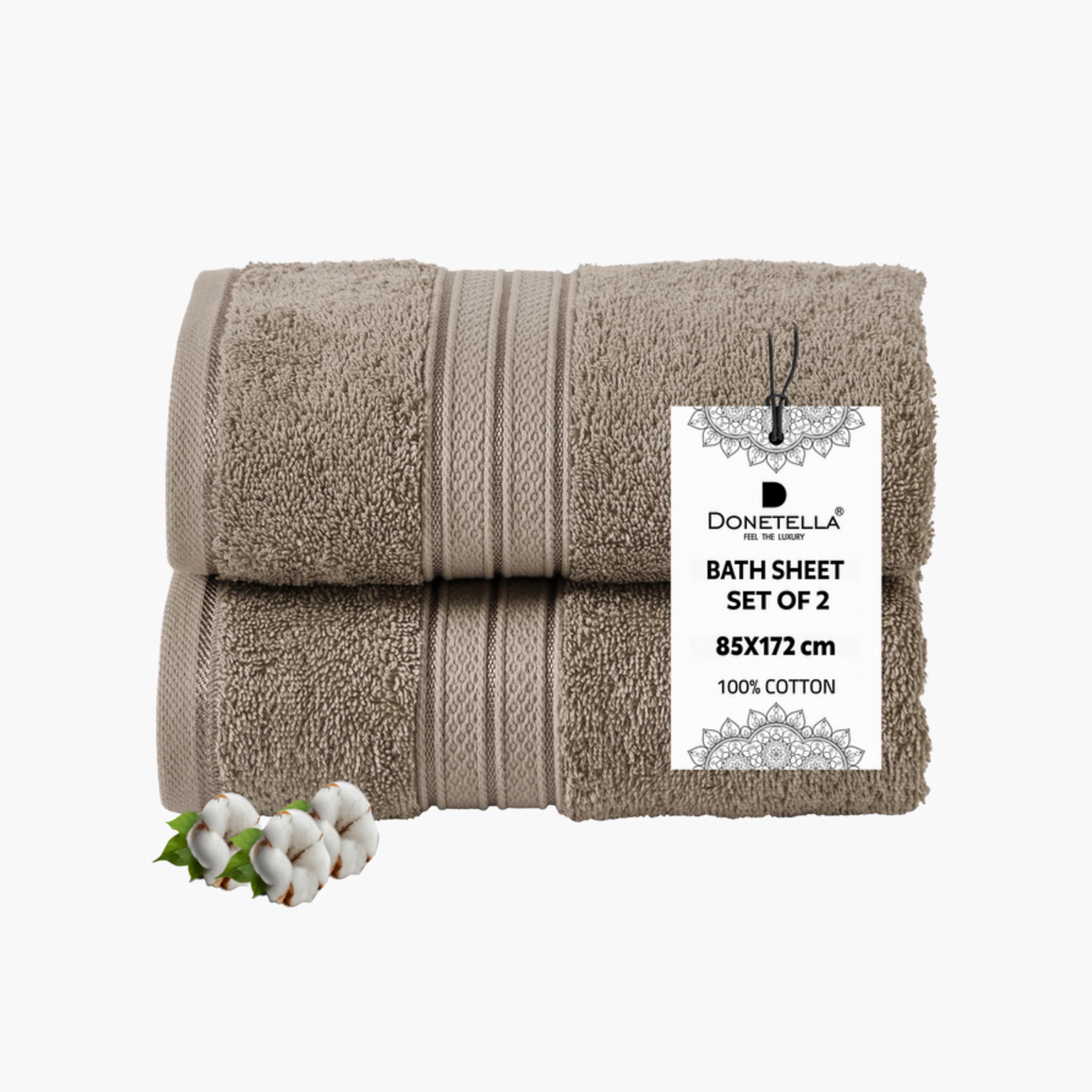 Solid 2-Piece Combed Cotton Bath Sheet Set - 85x172 cms-household-bathandlaundry-bathlinen-towels-image-1