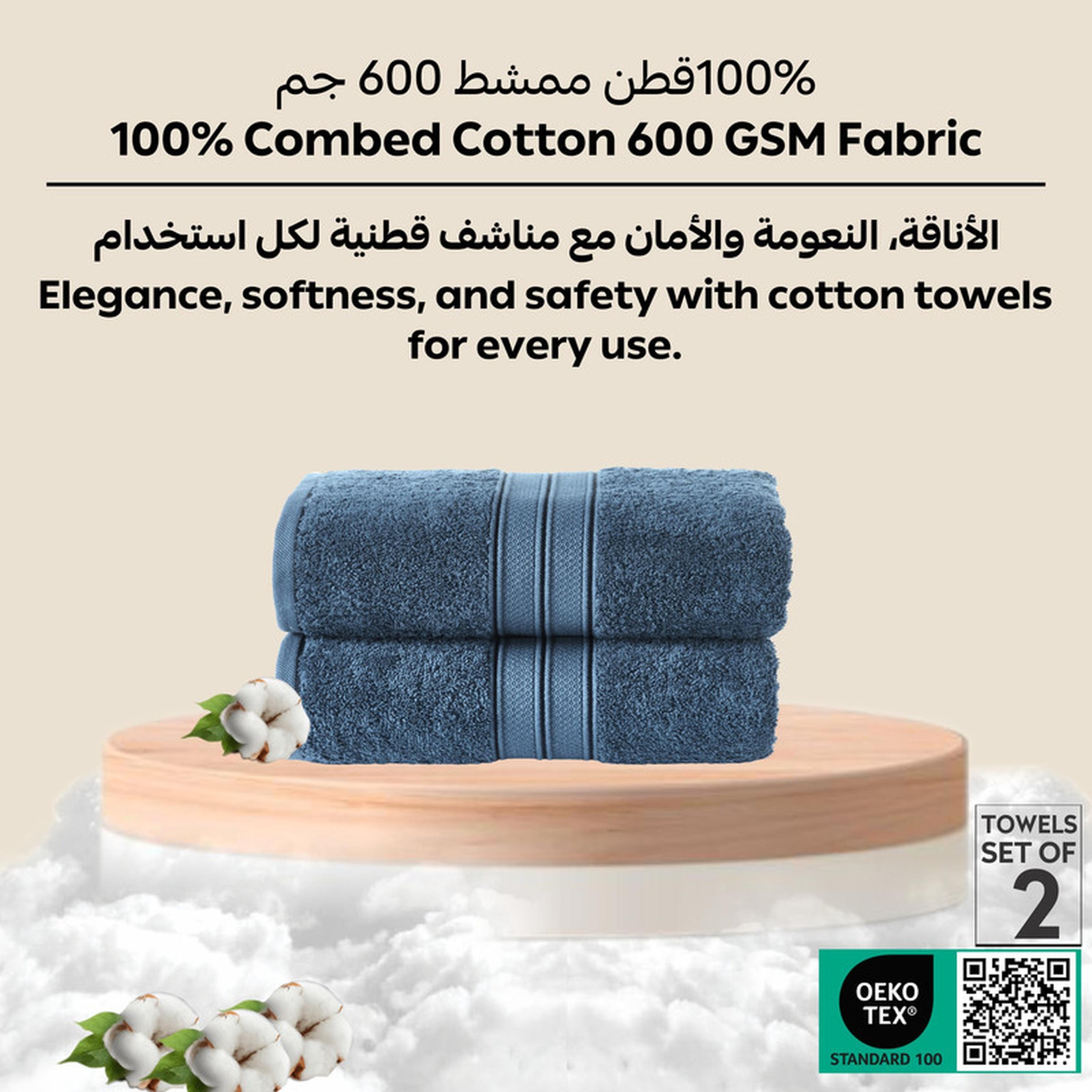 Solid 2-Piece Combed Cotton Bath Sheet Set - 85x172 cms-household-bathandlaundry-bathlinen-towels-image-6