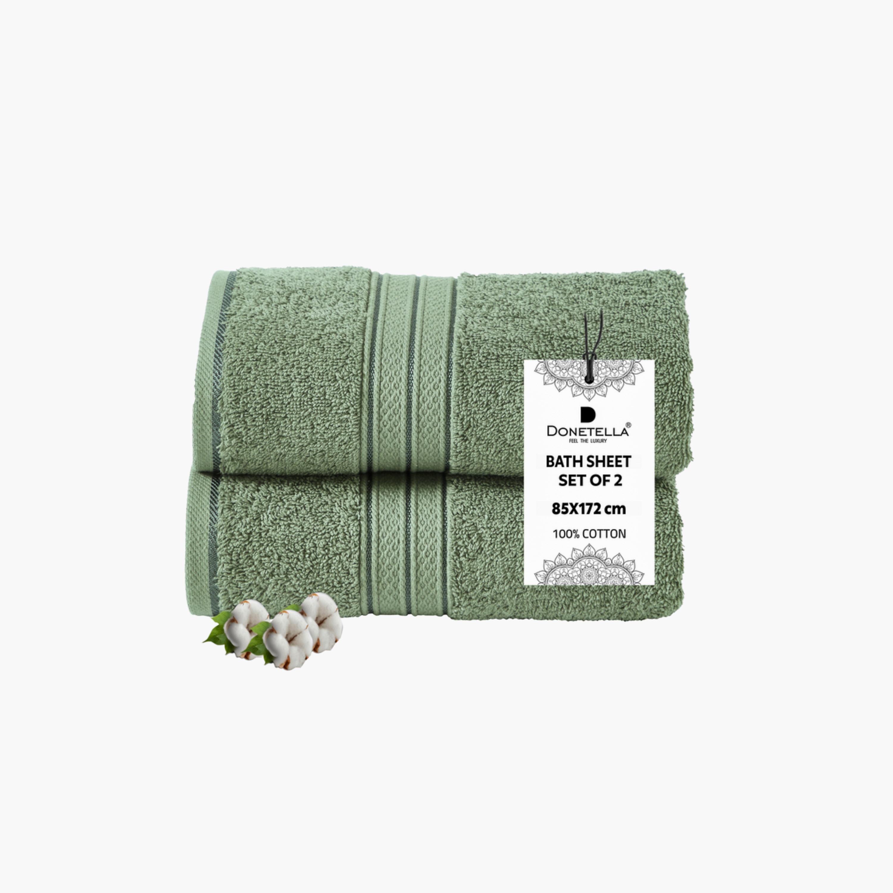 Solid 2-Piece Combed Cotton Bath Sheet Set - 85x172 cms-household-bathandlaundry-bathlinen-towels-image-1