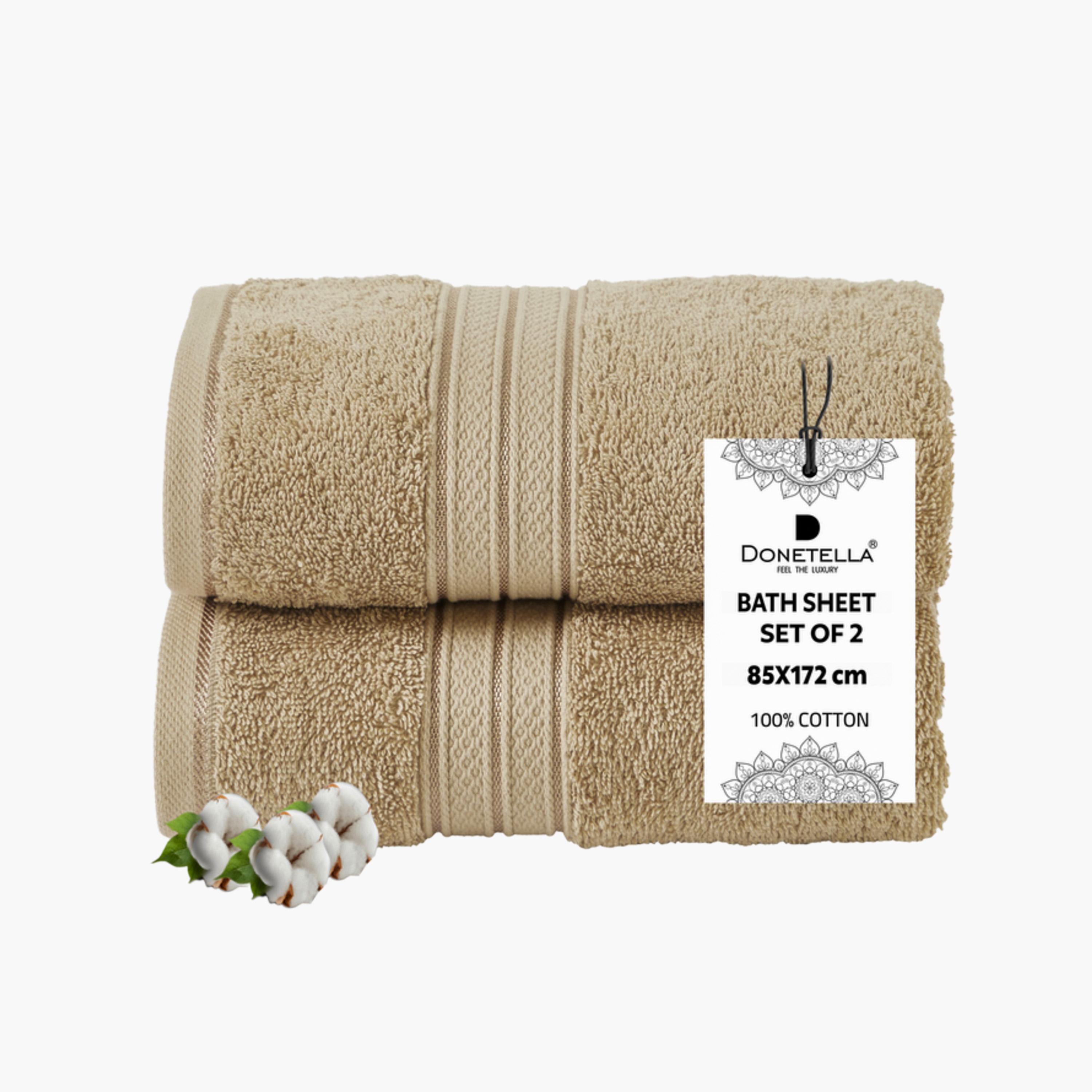 Solid 2-Piece Combed Cotton Bath Sheet Set - 85x172 cms-household-bathandlaundry-bathlinen-towels-image-1