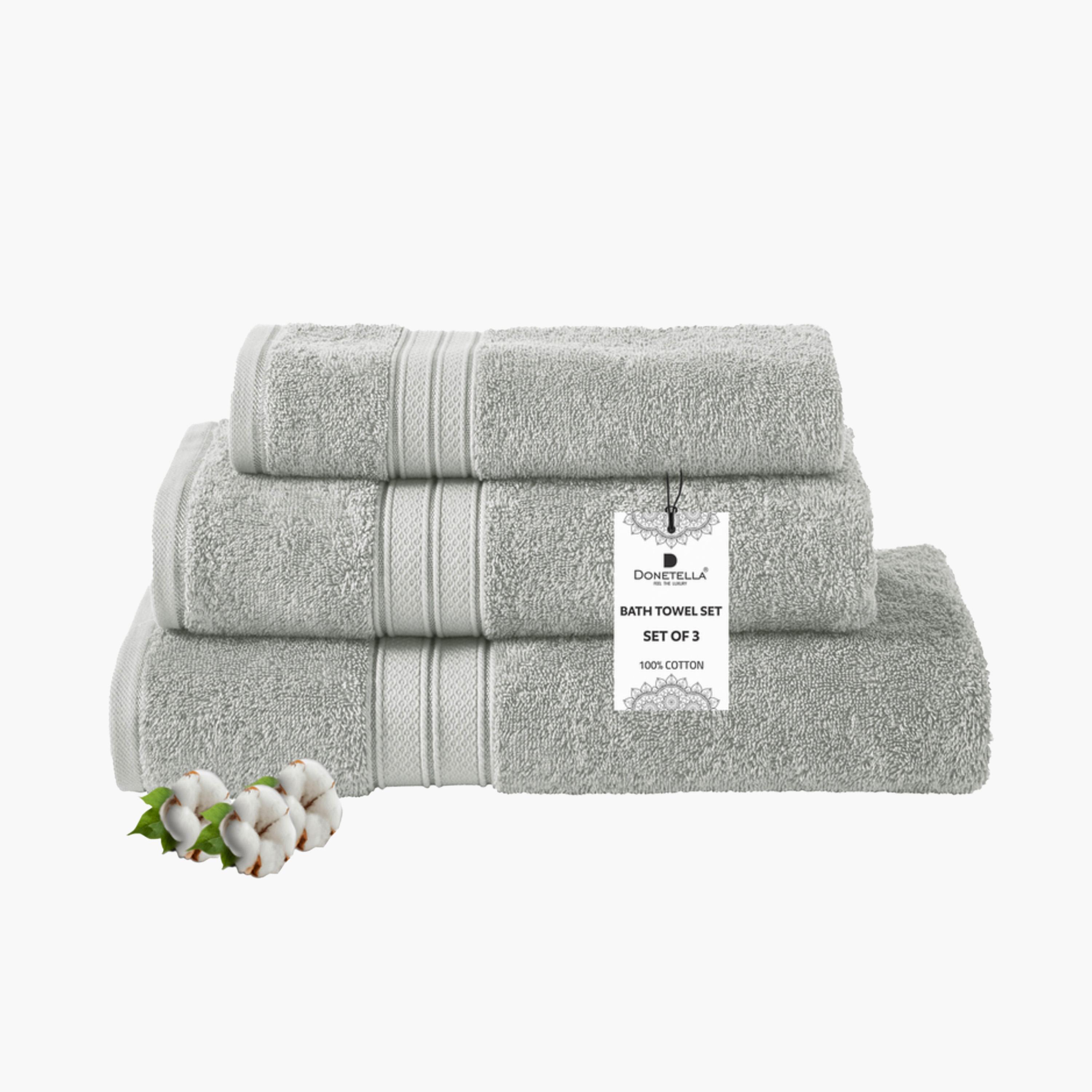 Solid 3-Piece Combed Cotton Towel Set-household-bathandlaundry-bathlinen-towels-image-1