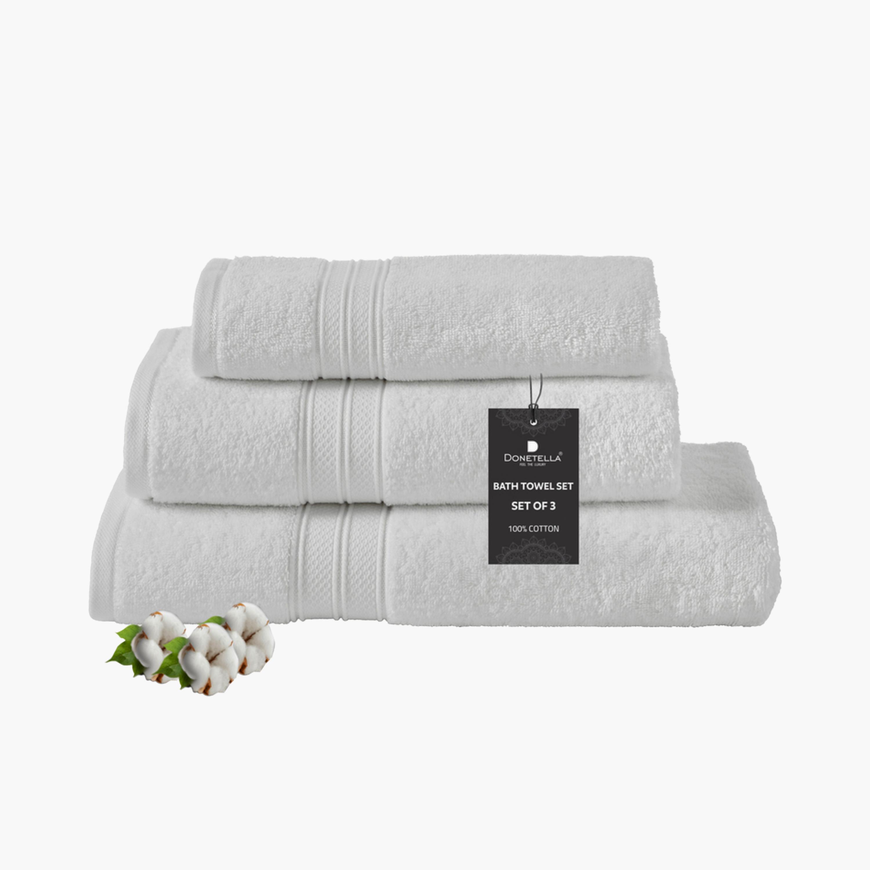 Solid 3-Piece Combed Cotton Towel Set-household-bathandlaundry-bathlinen-towels-image-1
