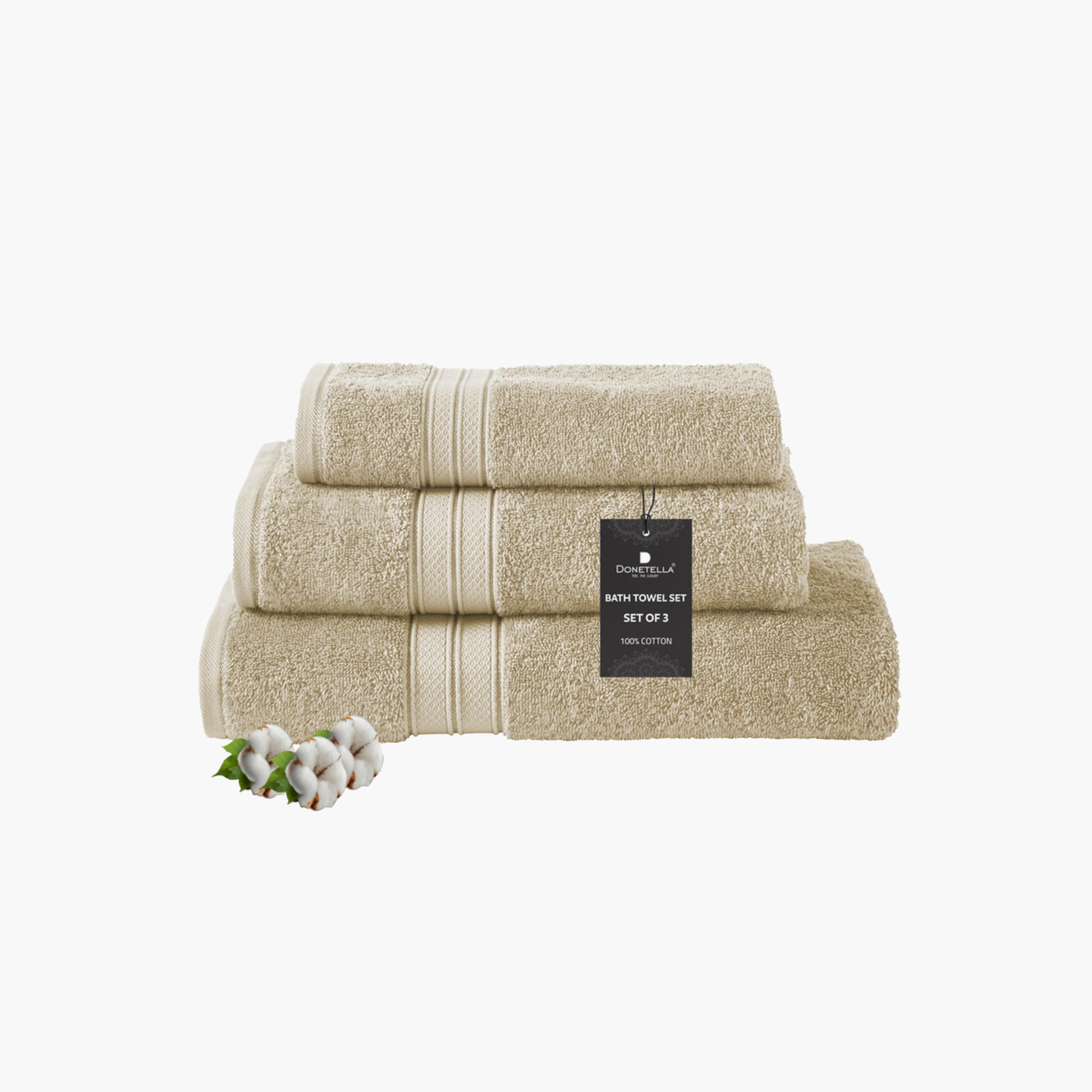 Solid 3-Piece Combed Cotton Towel Set-household-bathandlaundry-bathlinen-towels-image-1