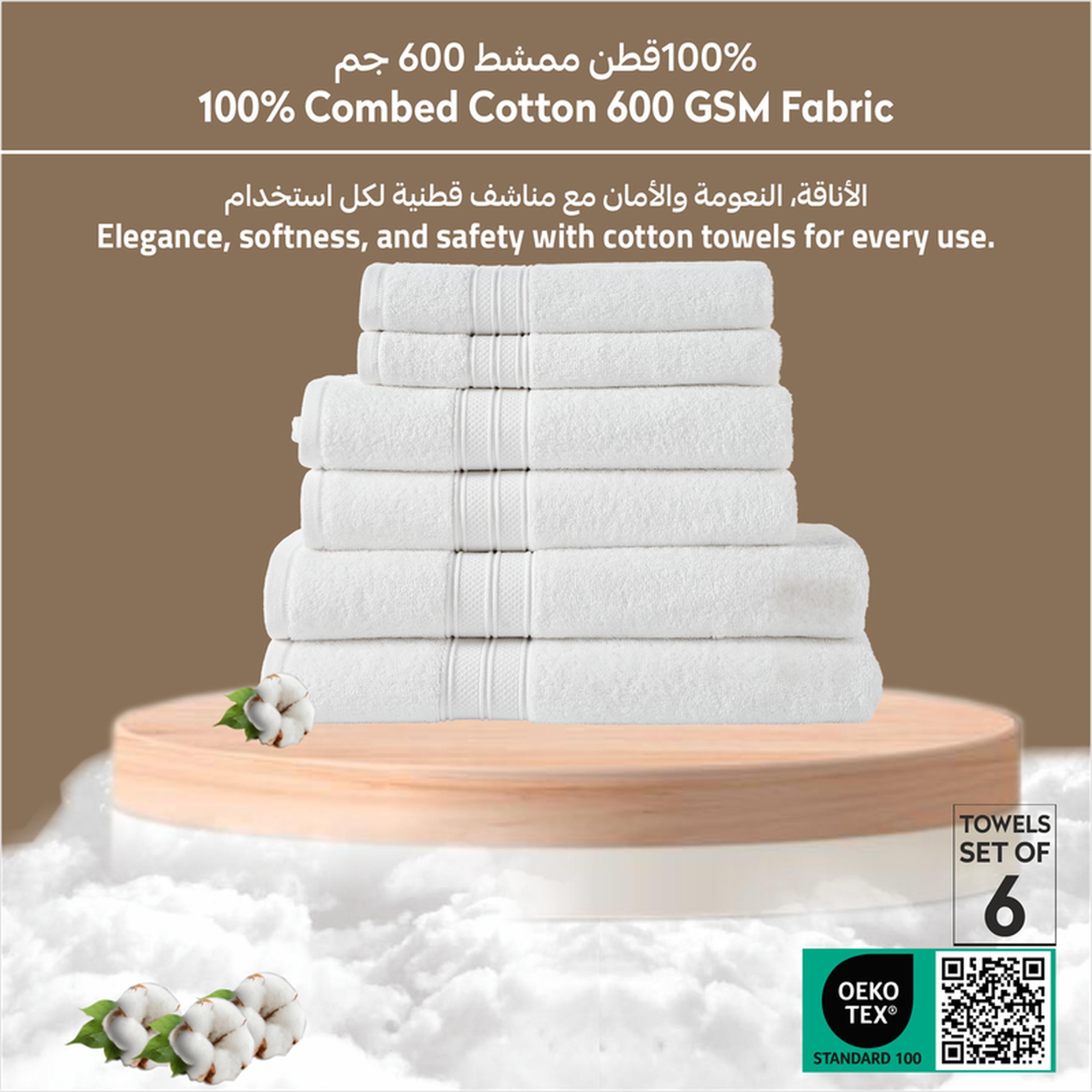 Solid 6-Piece 600 GSM Cotton Bath Sheet with Bath Towel and Hand Towel Set-household-bathandlaundry-bathlinen-towels-image-6