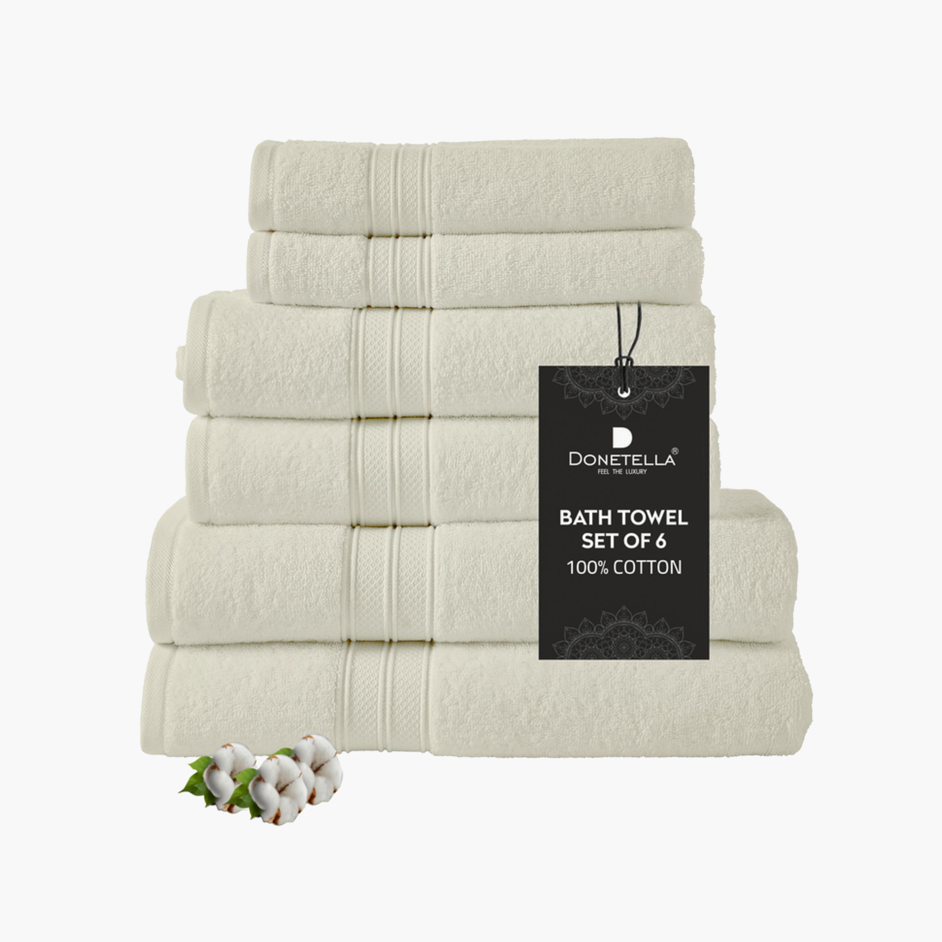Solid 6-Piece 600 GSM Cotton Bath Sheet with Bath Towel and Hand Towel Set-household-bathandlaundry-bathlinen-towels-image-1
