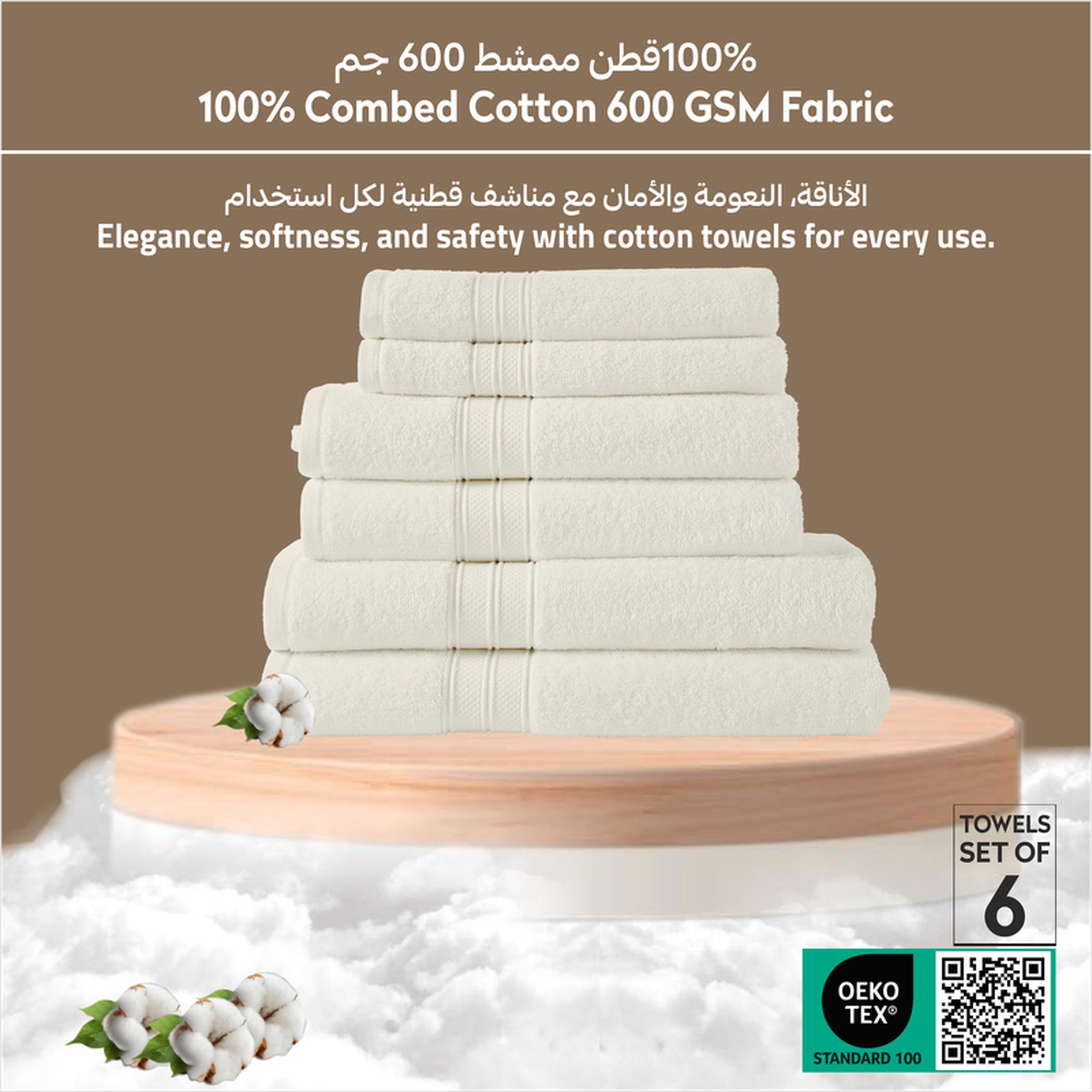 Solid 6-Piece 600 GSM Cotton Bath Sheet with Bath Towel and Hand Towel Set-household-bathandlaundry-bathlinen-towels-image-6