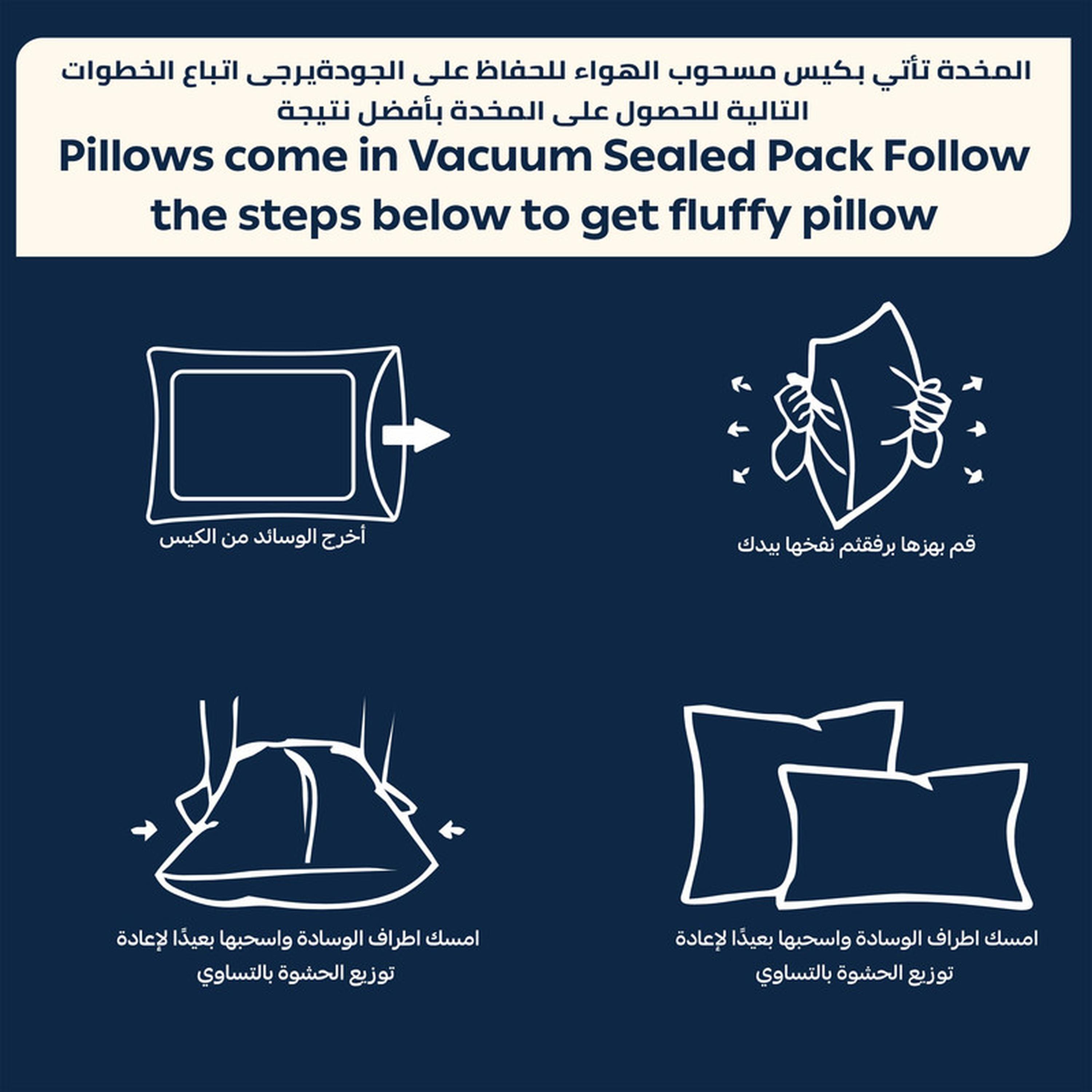 طقم وسائد 4 قطع بحشوة بديل الريش من دونتيلا - 50x75 سم-household-bedding-pillows-image-7
