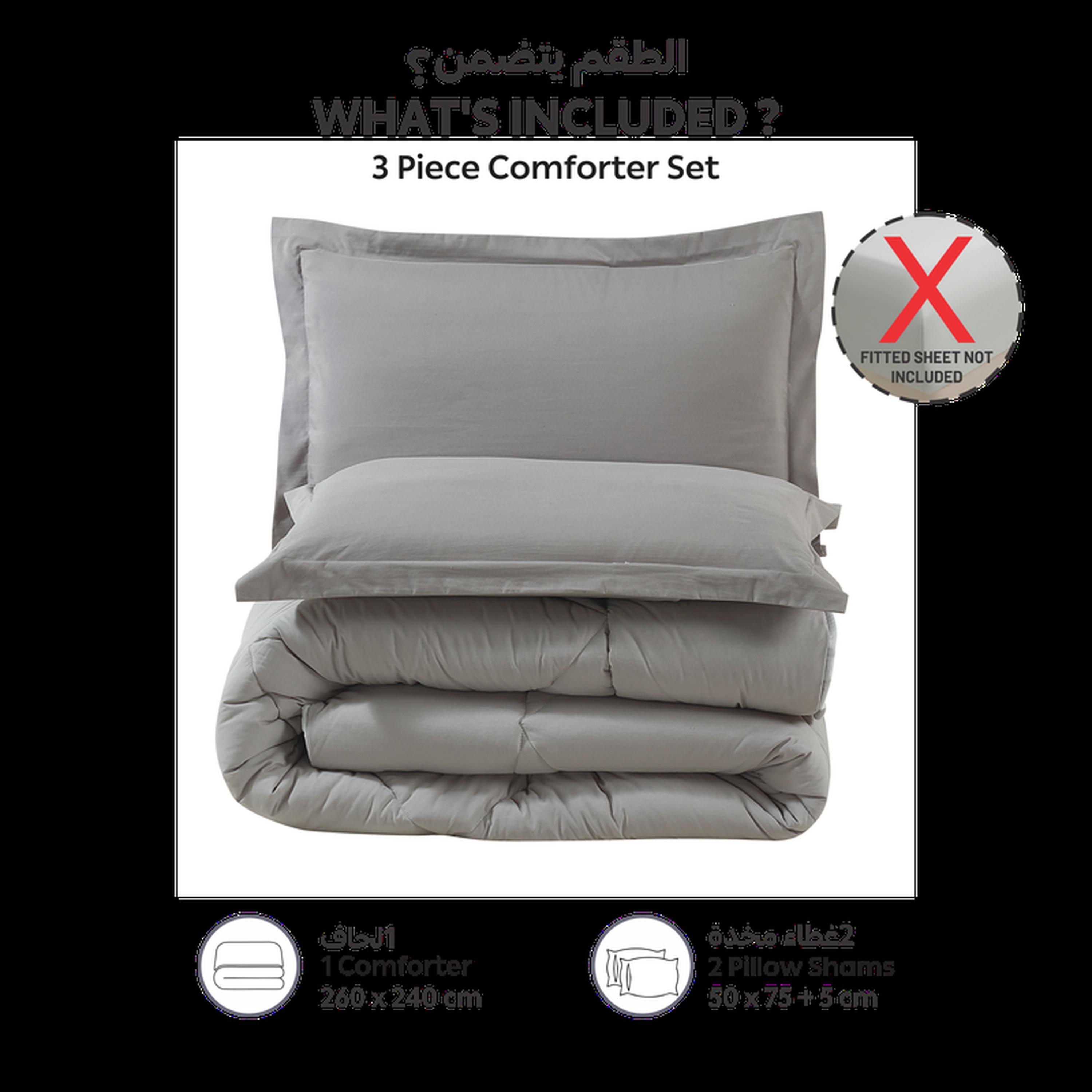 Quilted 3-Piece King Comforter Set - 240x260 cms-household-bedding-comfortersandbedspreads-comforters-image-4