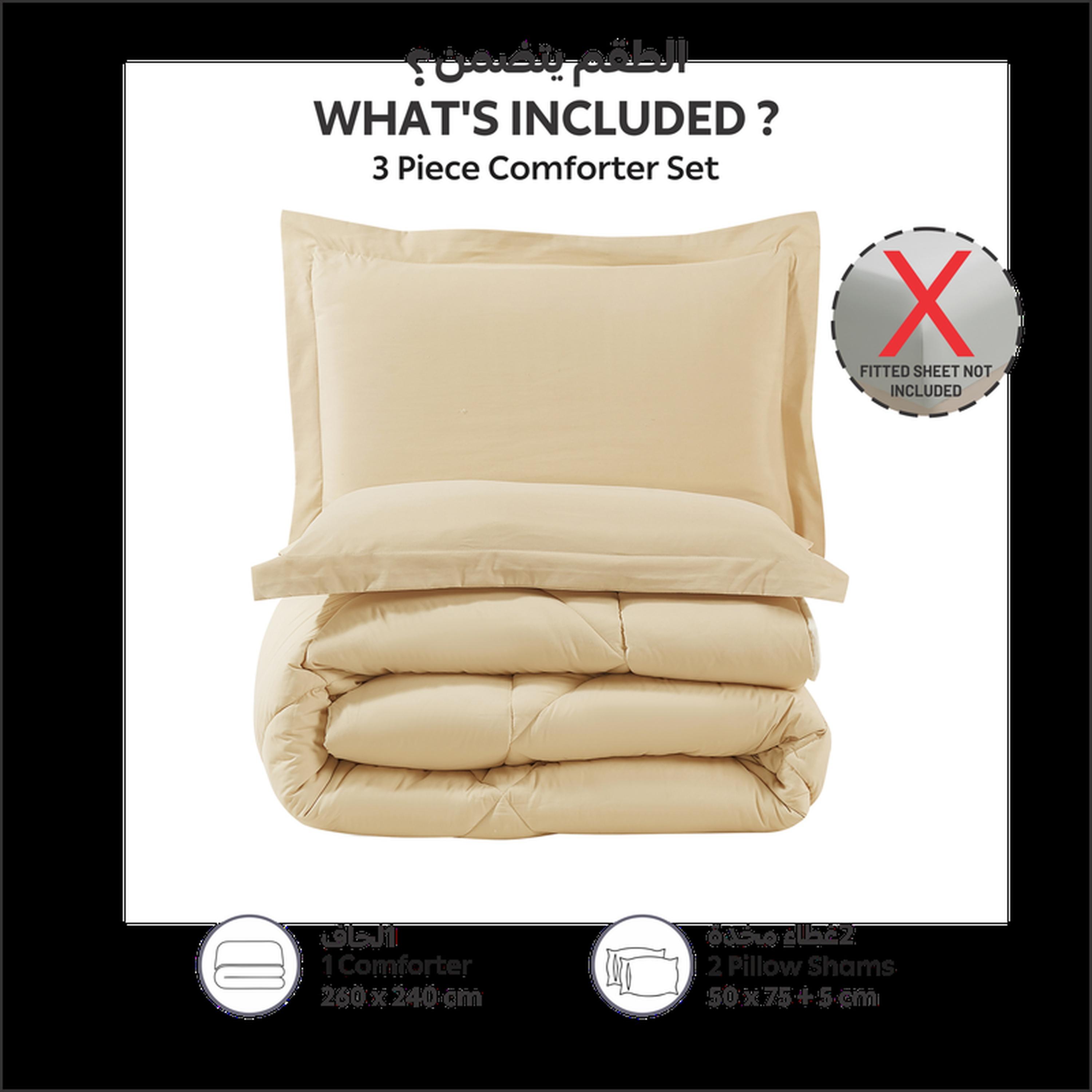 Quilted 3-Piece King Comforter Set - 240x260 cms-household-bedding-comfortersandbedspreads-comforters-image-3