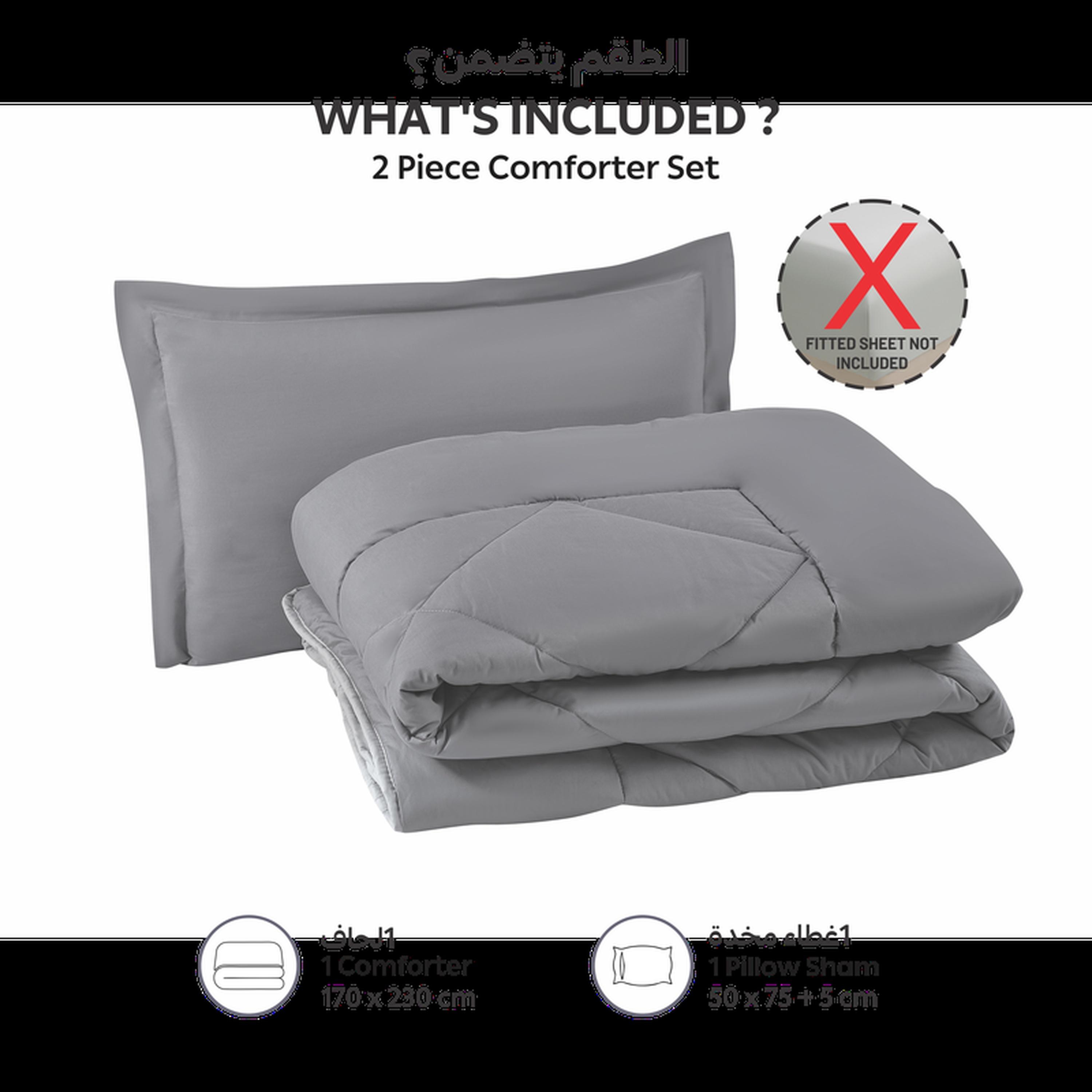 Diamond Quilted 2-Piece Twin Comforter Set - 170x230 cms-household-bedding-comfortersandbedspreads-comforters-image-4