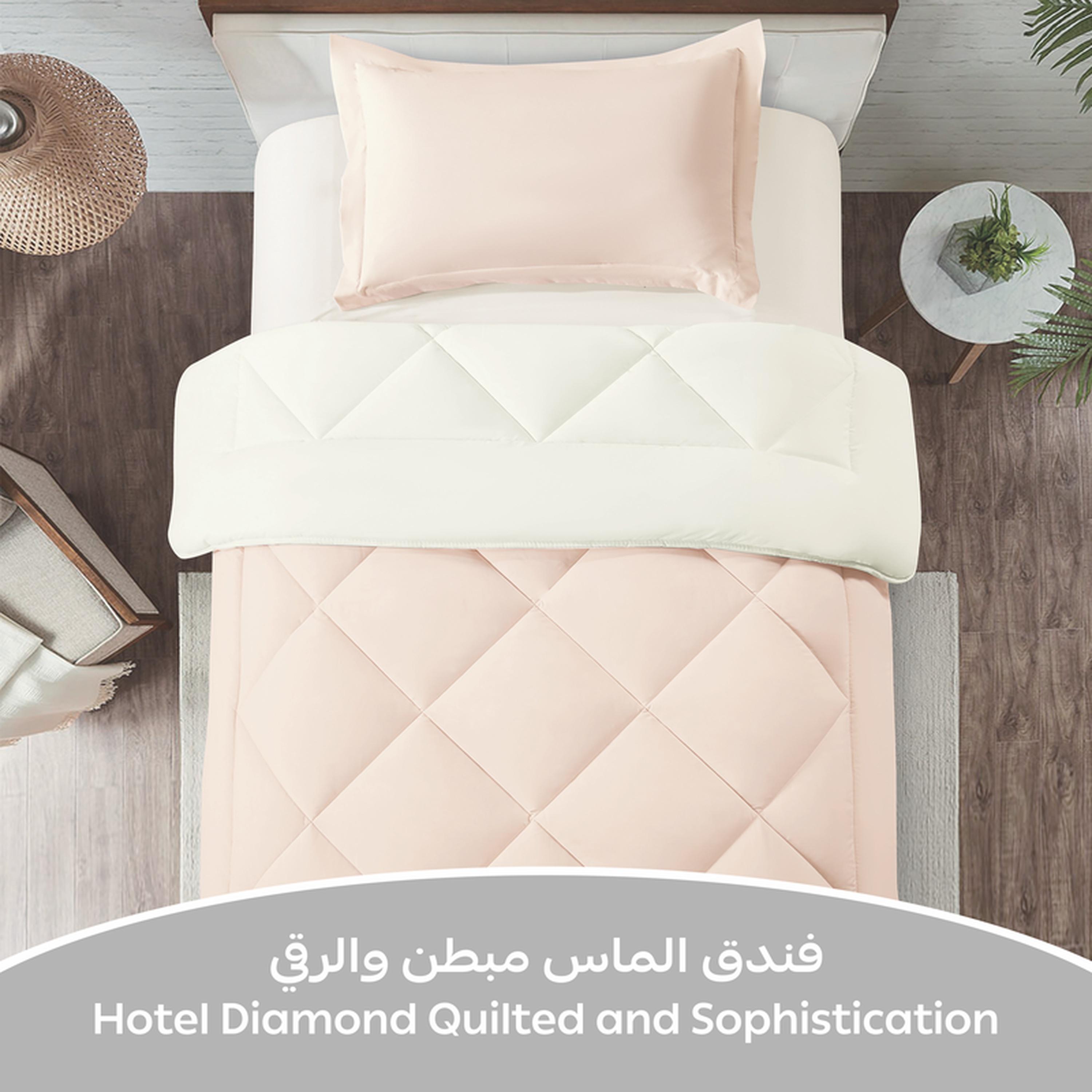 Diamond Quilted 2-Piece Twin Comforter Set - 170x230 cms-household-bedding-comfortersandbedspreads-comforters-image-2