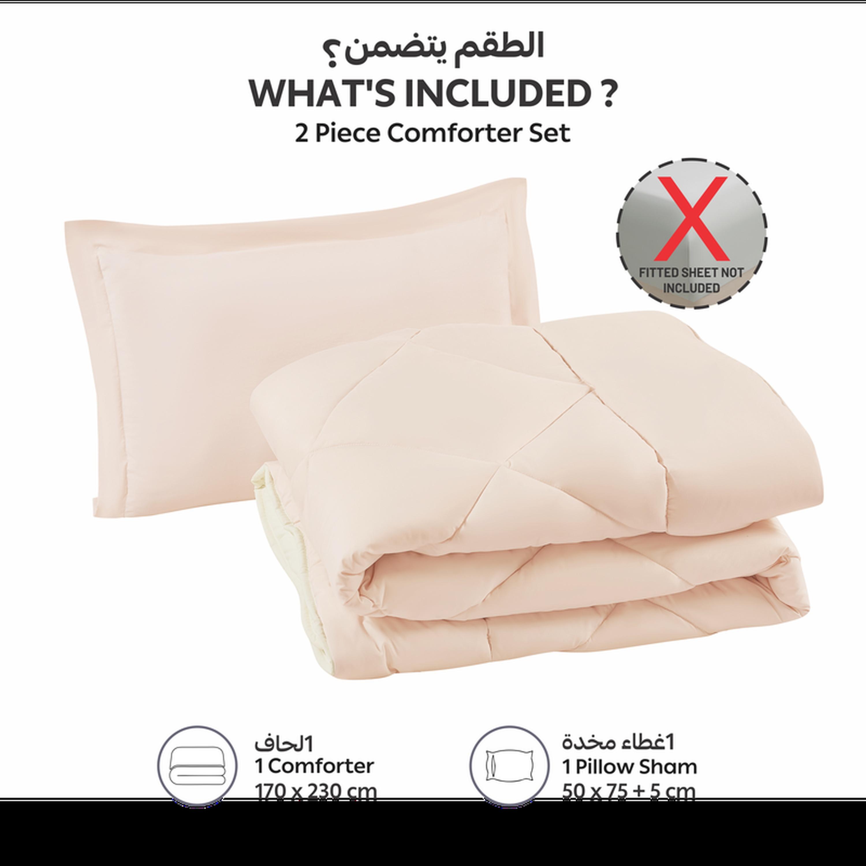 Diamond Quilted 2-Piece Twin Comforter Set - 170x230 cms-household-bedding-comfortersandbedspreads-comforters-image-4
