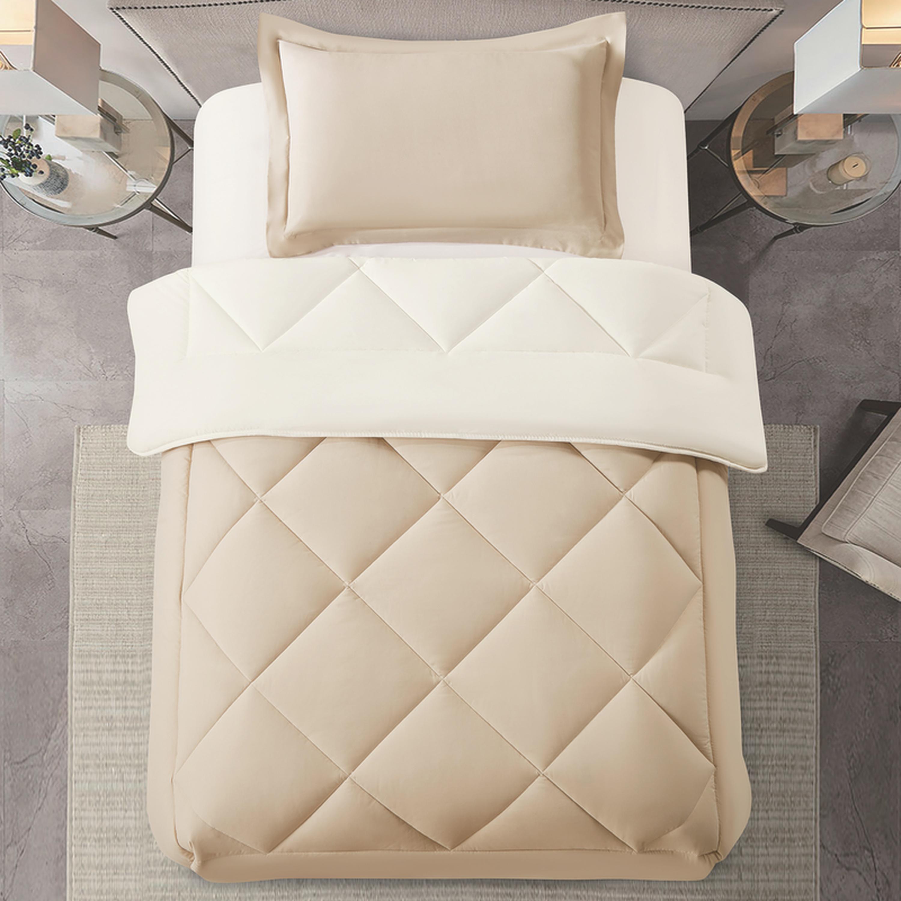 Diamond Quilted 2-Piece Twin Comforter Set - 170x230 cms-household-bedding-comfortersandbedspreads-comforters-image-1