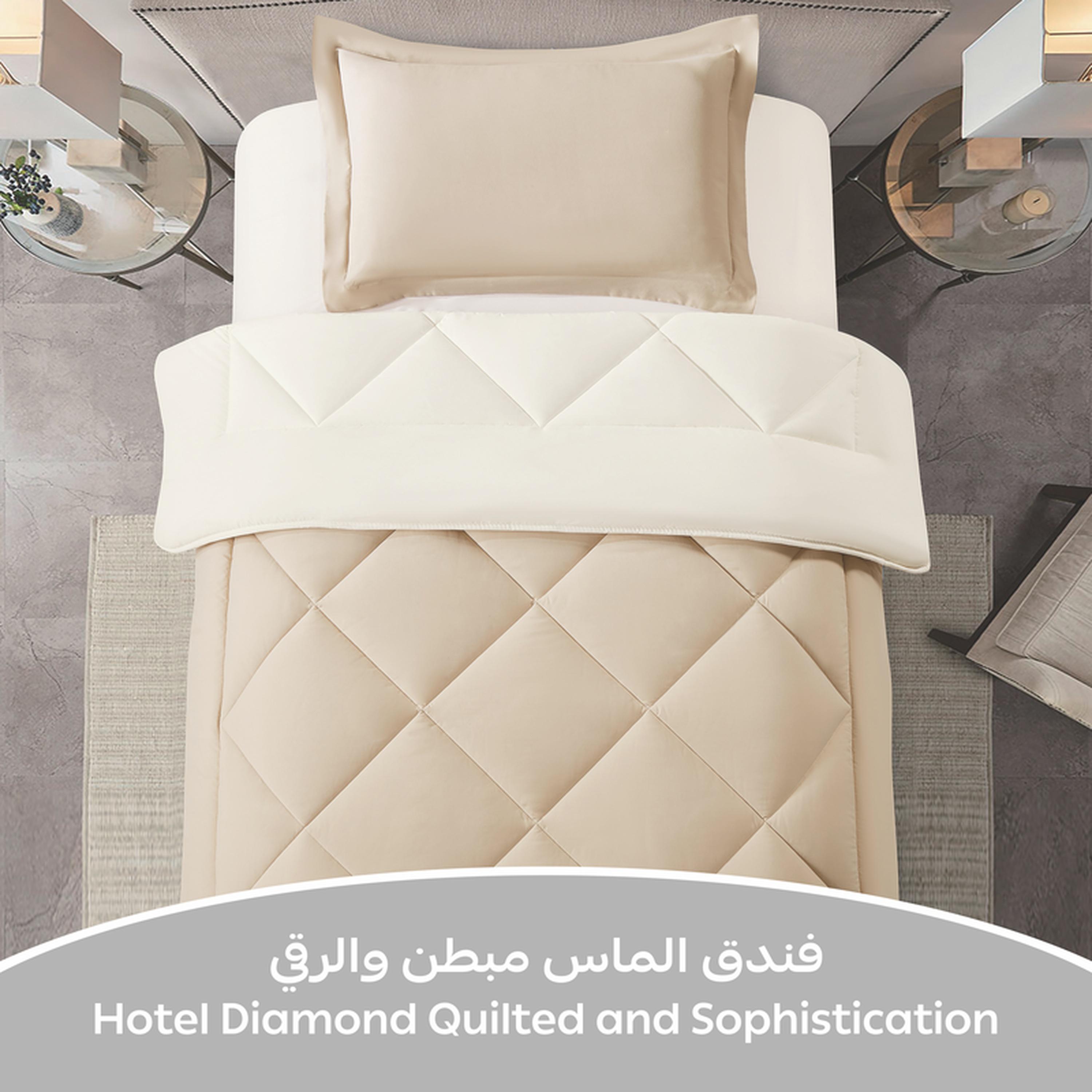 Diamond Quilted 2-Piece Twin Comforter Set - 170x230 cms-household-bedding-comfortersandbedspreads-comforters-image-2