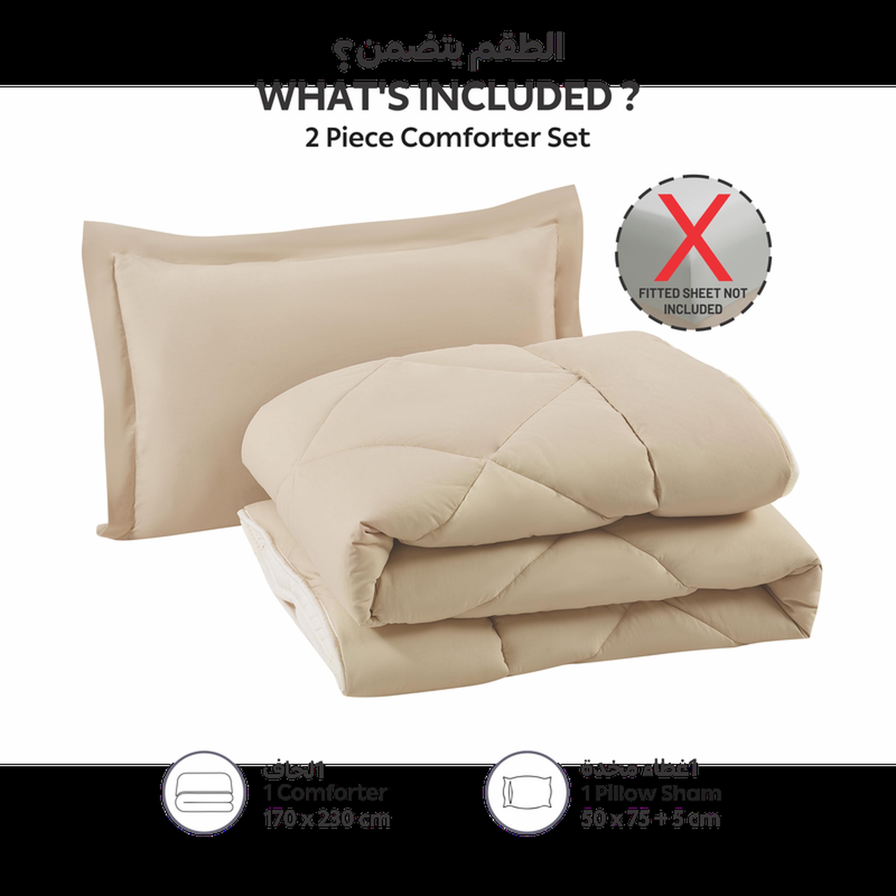 Diamond Quilted 2-Piece Twin Comforter Set - 170x230 cms-household-bedding-comfortersandbedspreads-comforters-image-4