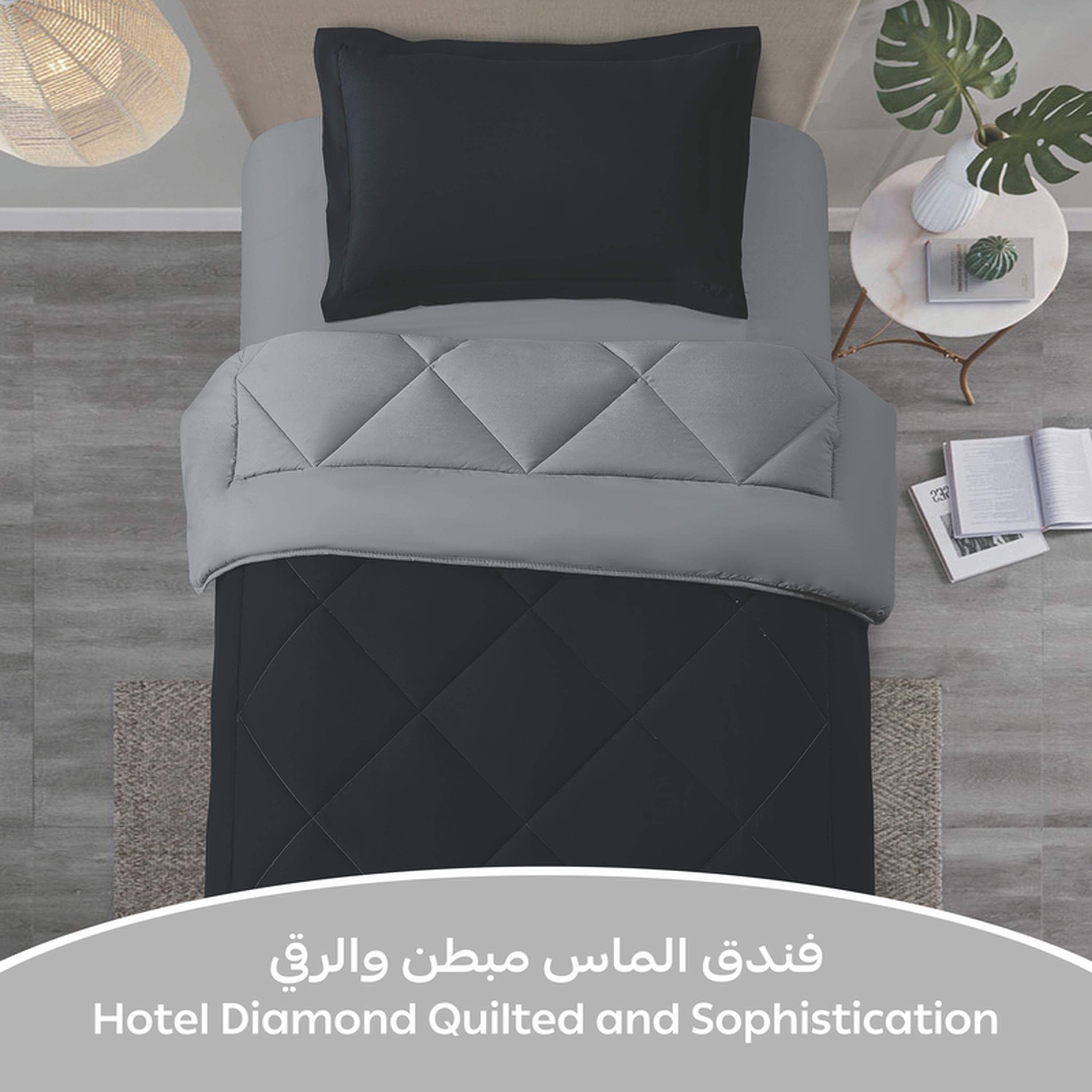 Diamond Quilted 2-Piece Twin Comforter Set - 170x230 cms-household-bedding-comfortersandbedspreads-comforters-image-2