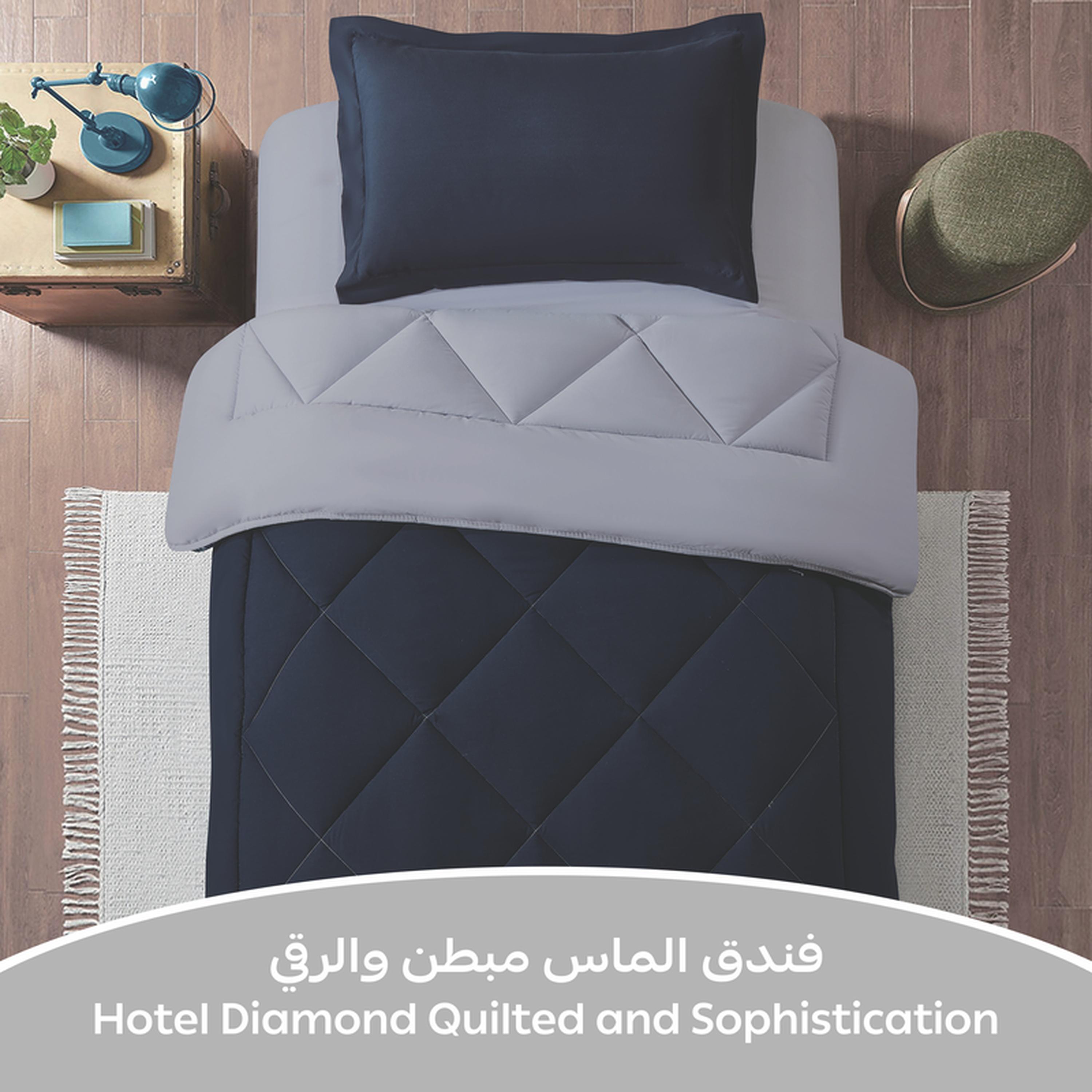 Diamond Quilted 2-Piece Twin Comforter Set - 170x230 cms-household-bedding-comfortersandbedspreads-comforters-image-2