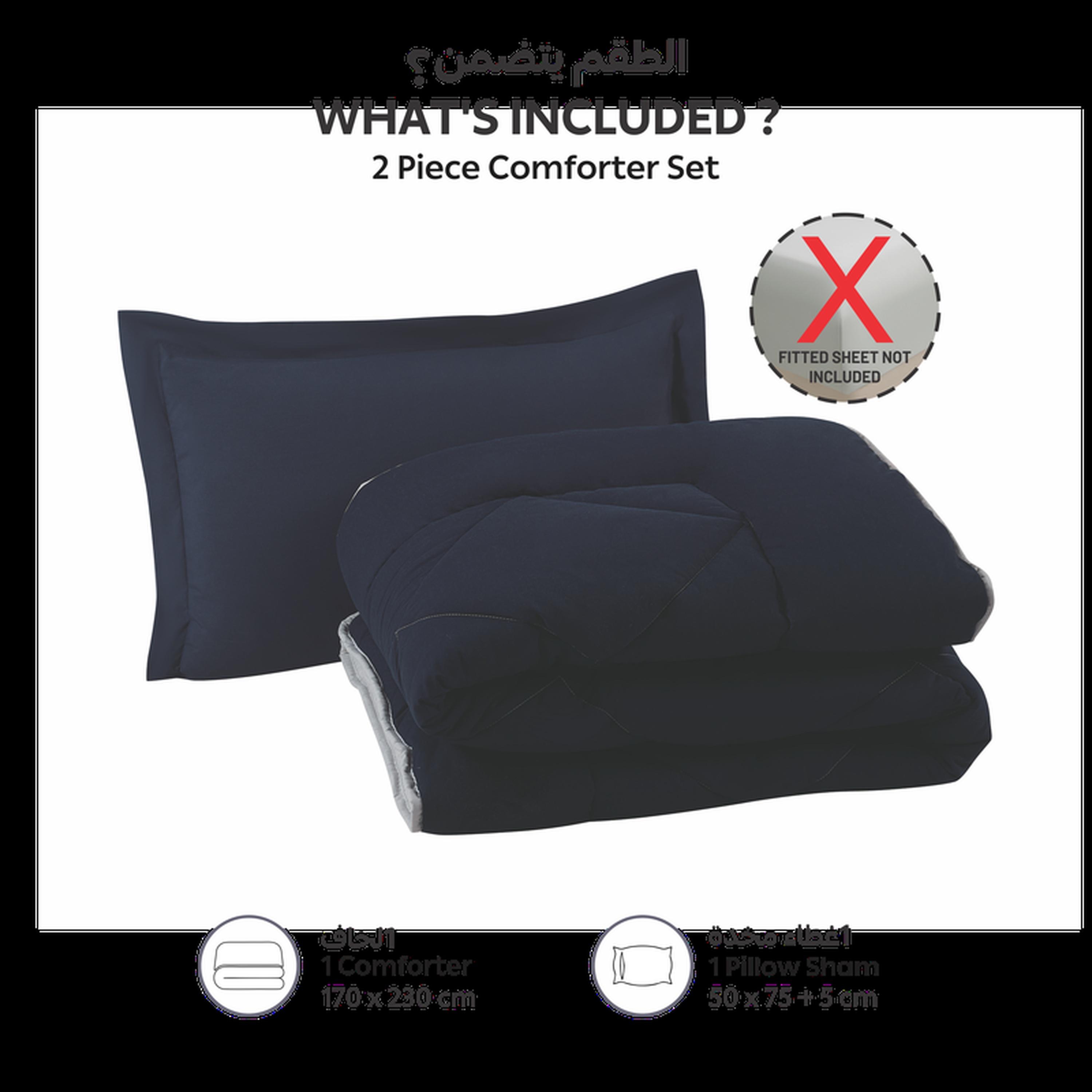 Diamond Quilted 2-Piece Twin Comforter Set - 170x230 cms-household-bedding-comfortersandbedspreads-comforters-image-4