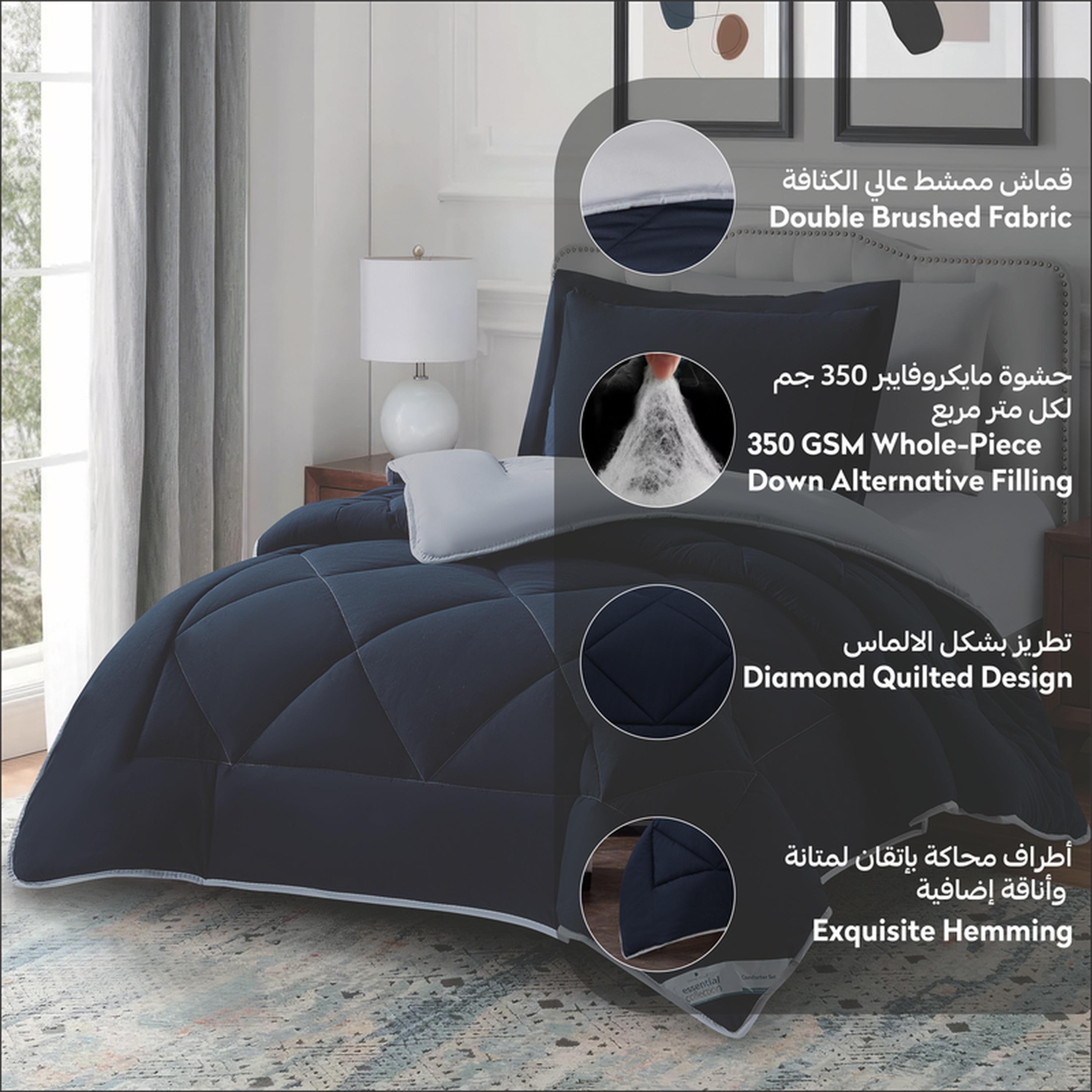 Diamond Quilted 2-Piece Twin Comforter Set - 170x230 cms-household-bedding-comfortersandbedspreads-comforters-image-5