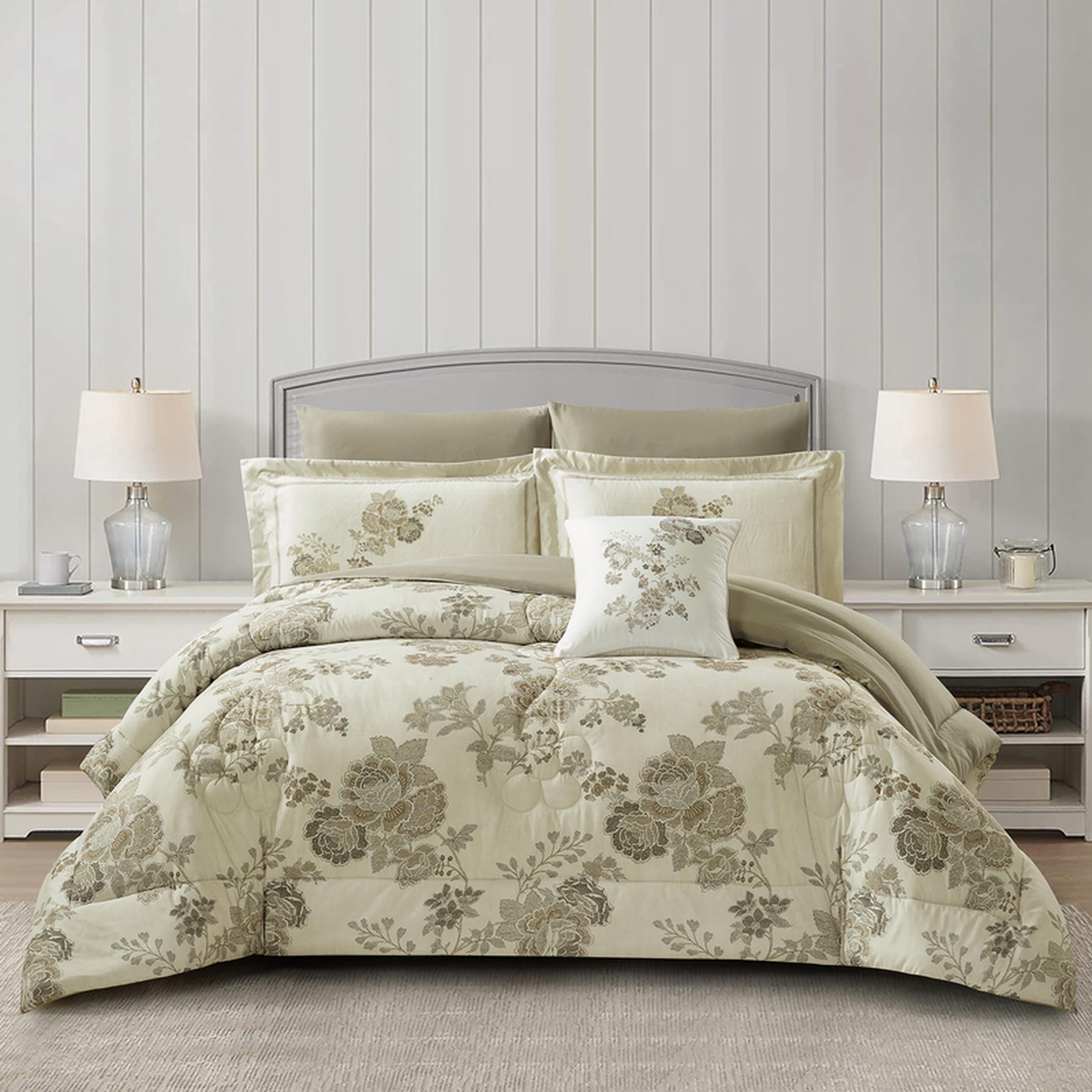 طقم لحاف كينج 7 قطع بطبعات من دونتيلا - 250x230 سم-household-bedding-comfortersandbedspreads-comforters-image-1