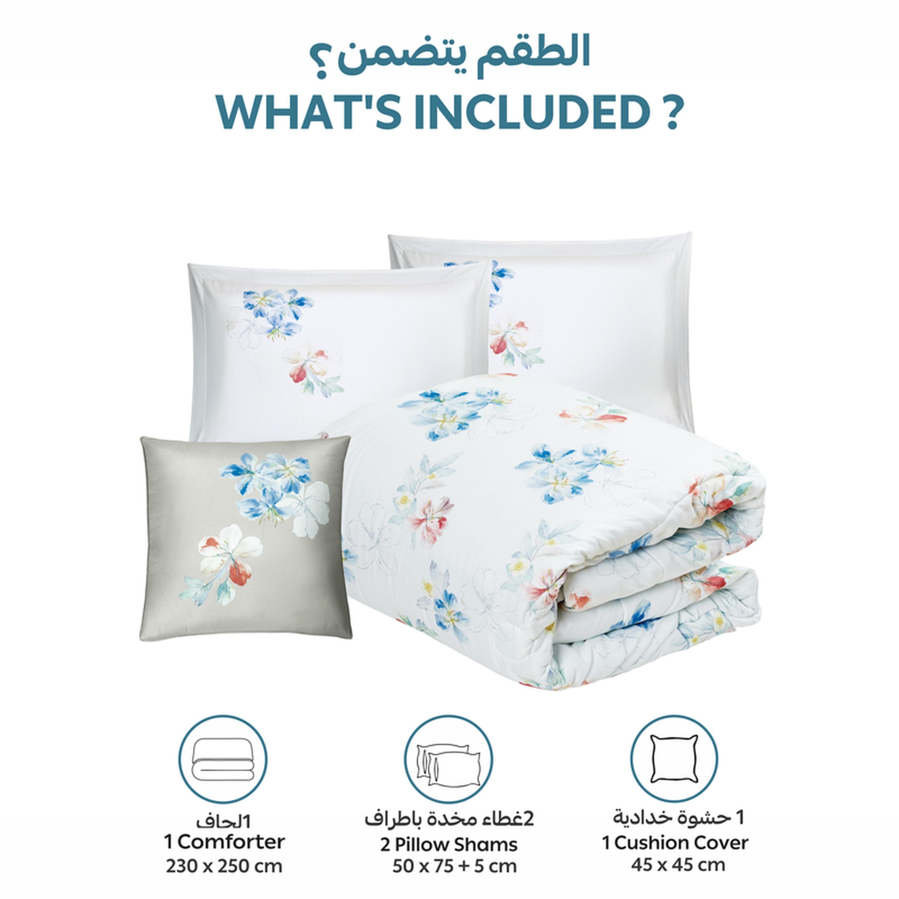 طقم لحاف كينج بطبعات 4 قطع من دونتيلا - 250x230 سم-household-bedding-comfortersandbedspreads-comforters-image-4