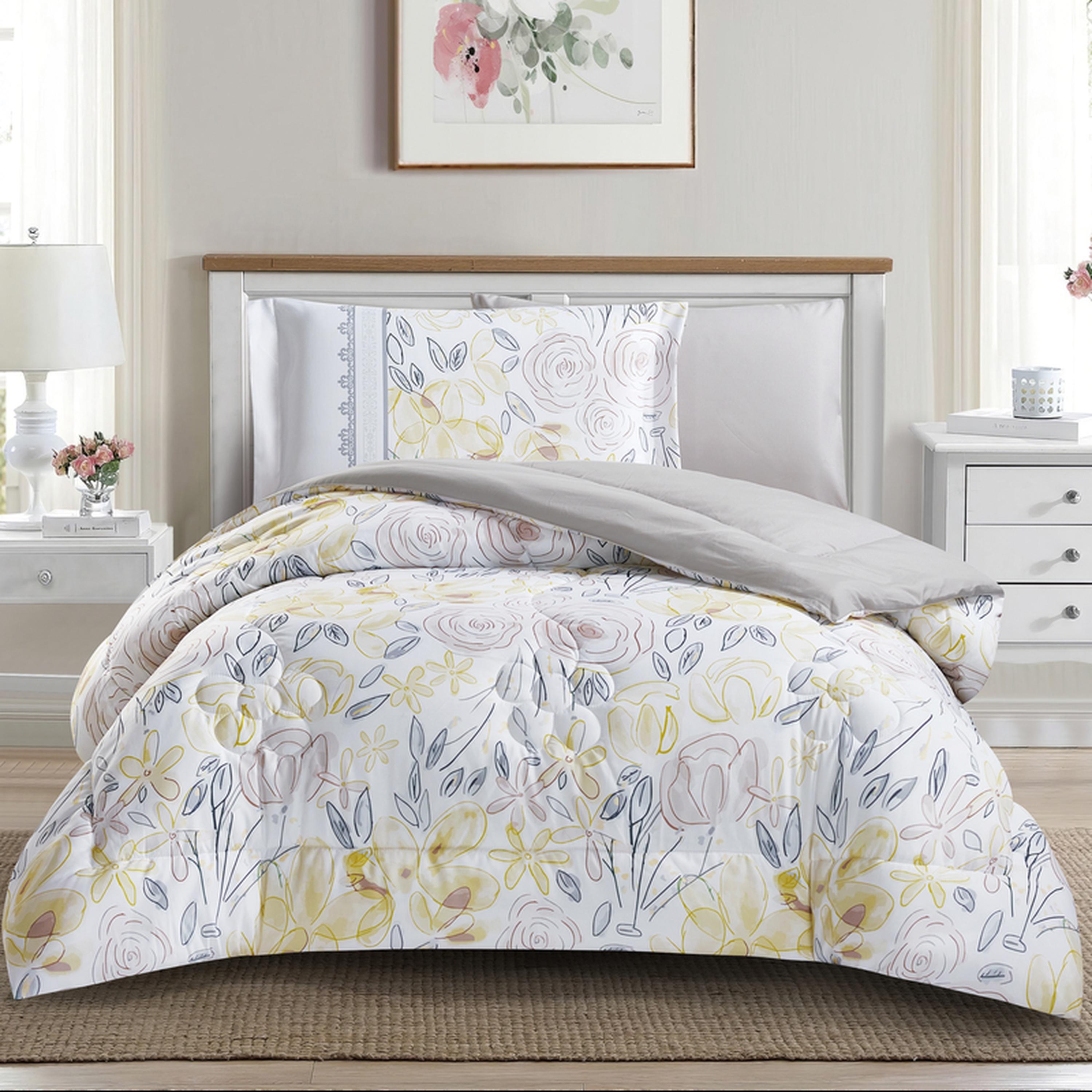 Printed 4-Piece Single Comforter Set - 170x230 cms-household-bedding-comfortersandbedspreads-comforters-image-1