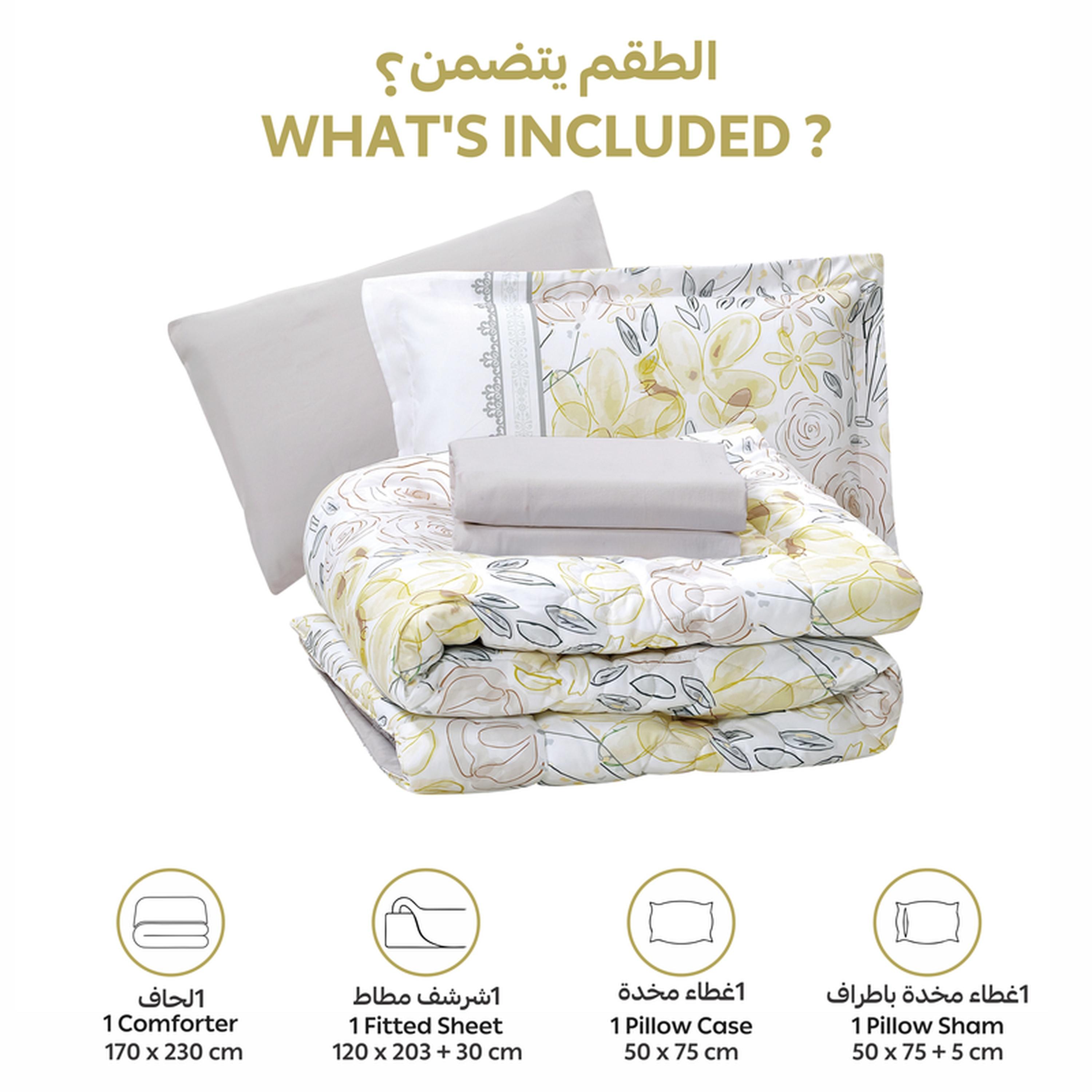 Printed 4-Piece Single Comforter Set - 170x230 cms-household-bedding-comfortersandbedspreads-comforters-image-4