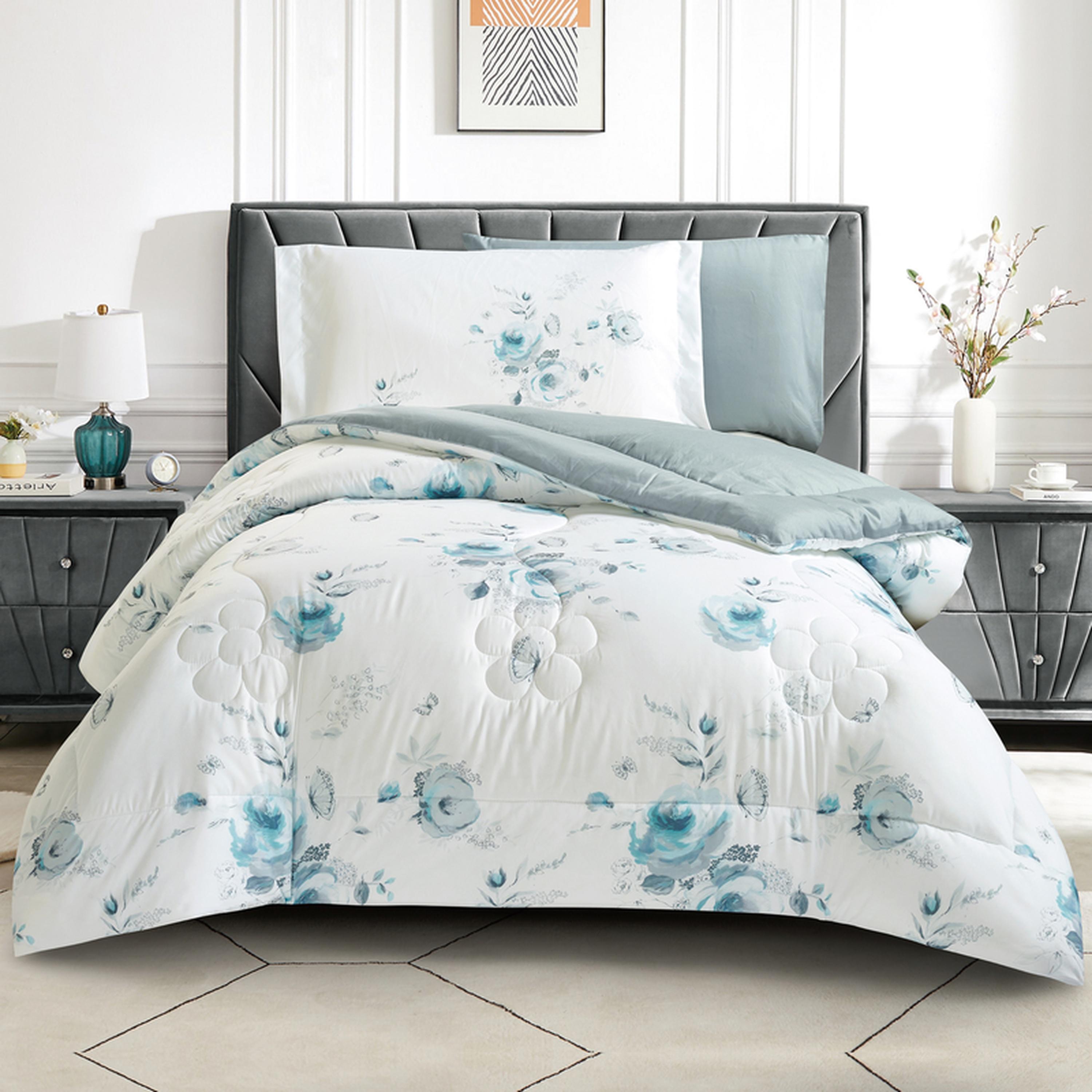 Printed 4-Piece Single Comforter Set - 170x230 cms-household-bedding-comfortersandbedspreads-comforters-image-1