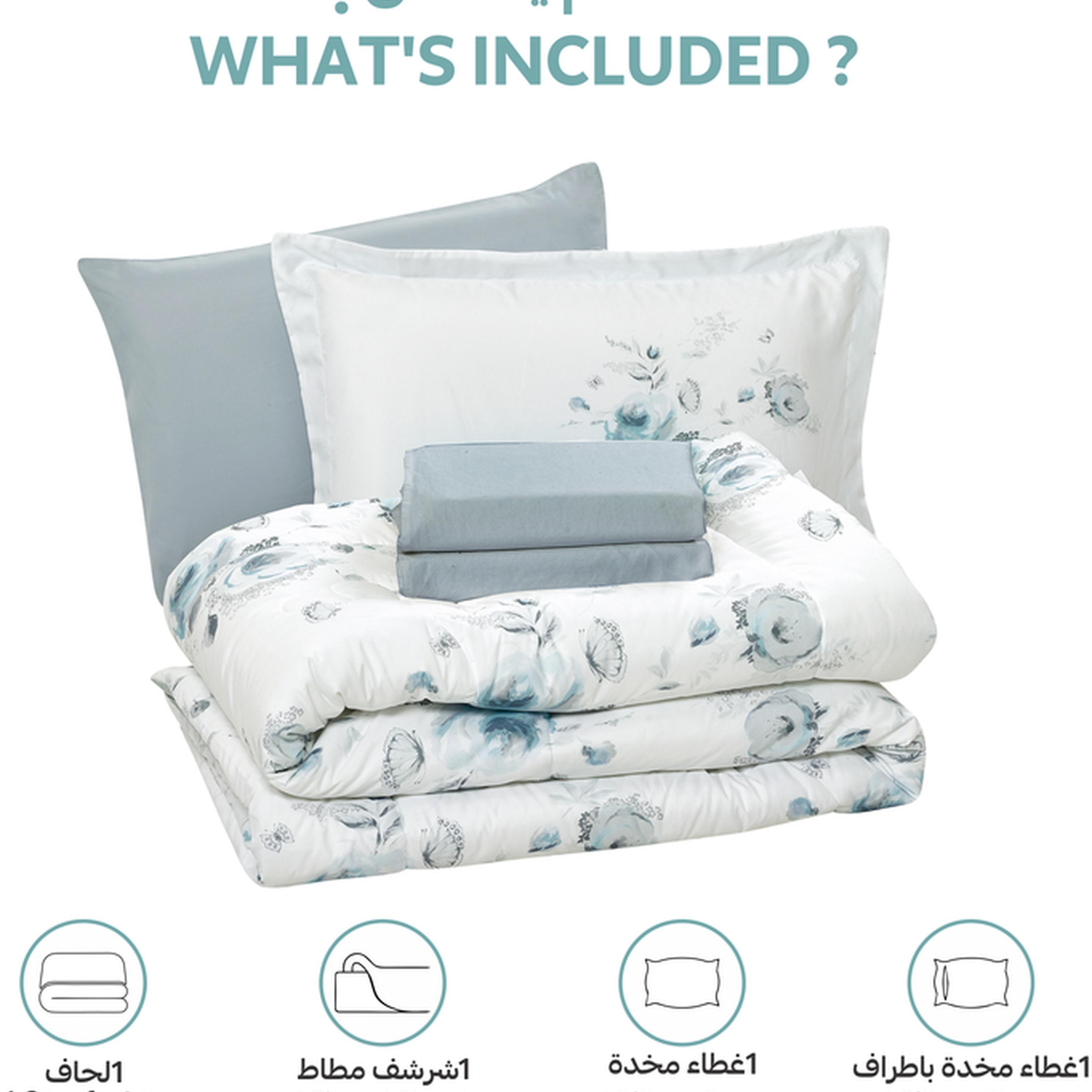 Printed 4-Piece Single Comforter Set - 170x230 cms-household-bedding-comfortersandbedspreads-comforters-image-4