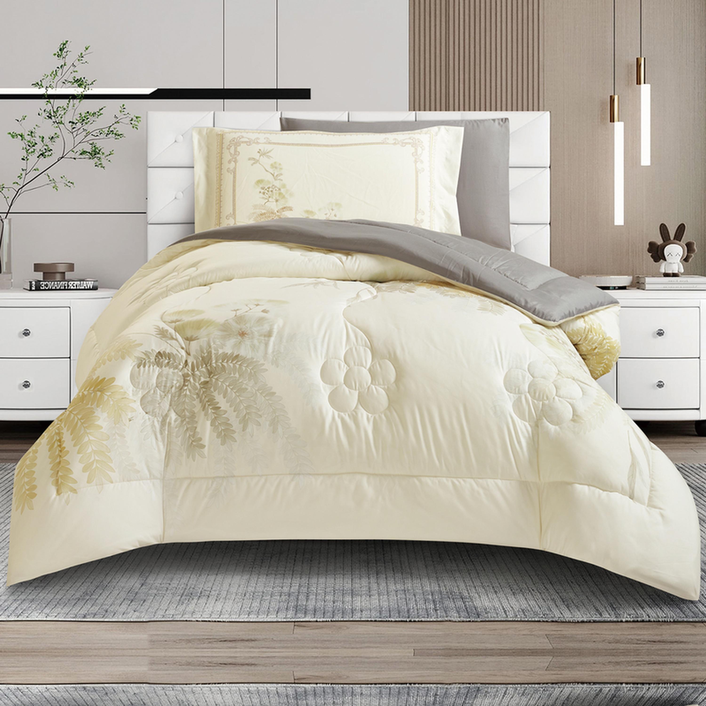 Printed 4-Piece Single Comforter Set - 170x230 cms-household-bedding-comfortersandbedspreads-comforters-image-1