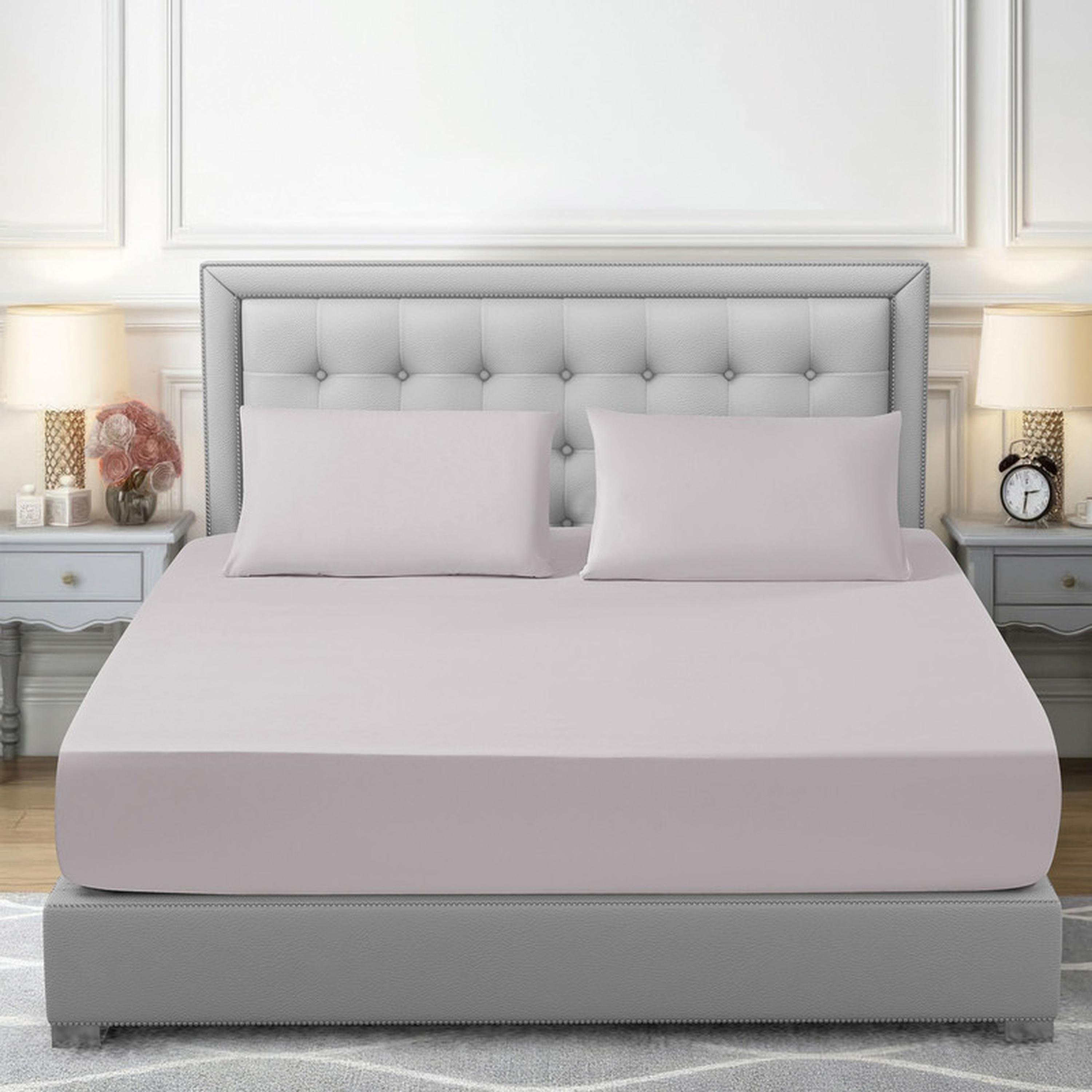 Striped 3-Piece Super King Fitted Sheet Set - 200x200 cm-household-bedding-sheetsandpillowcases-fittedsheets-image-1
