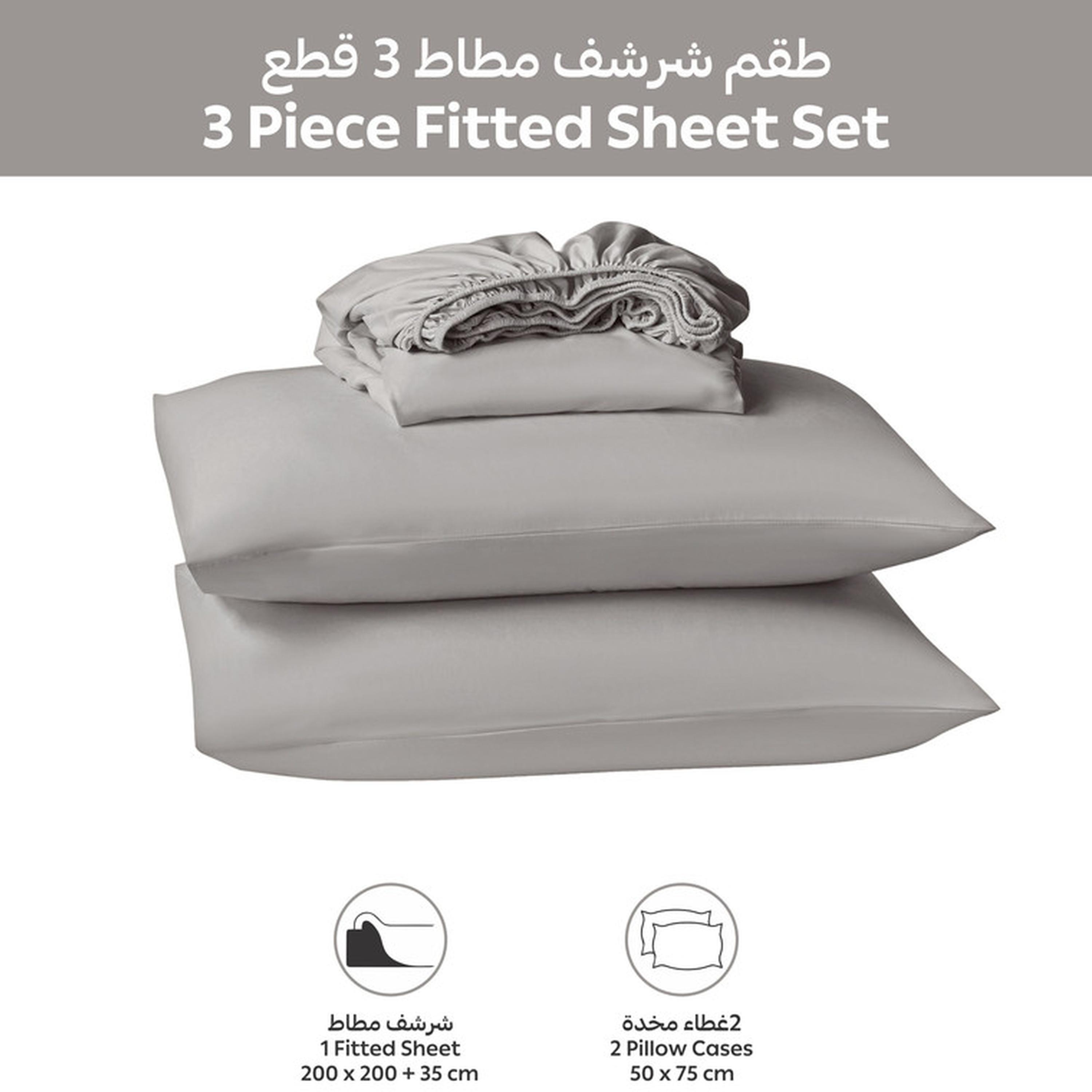 Striped 3-Piece Super King Fitted Sheet Set - 200x200 cm-household-bedding-sheetsandpillowcases-fittedsheets-image-3
