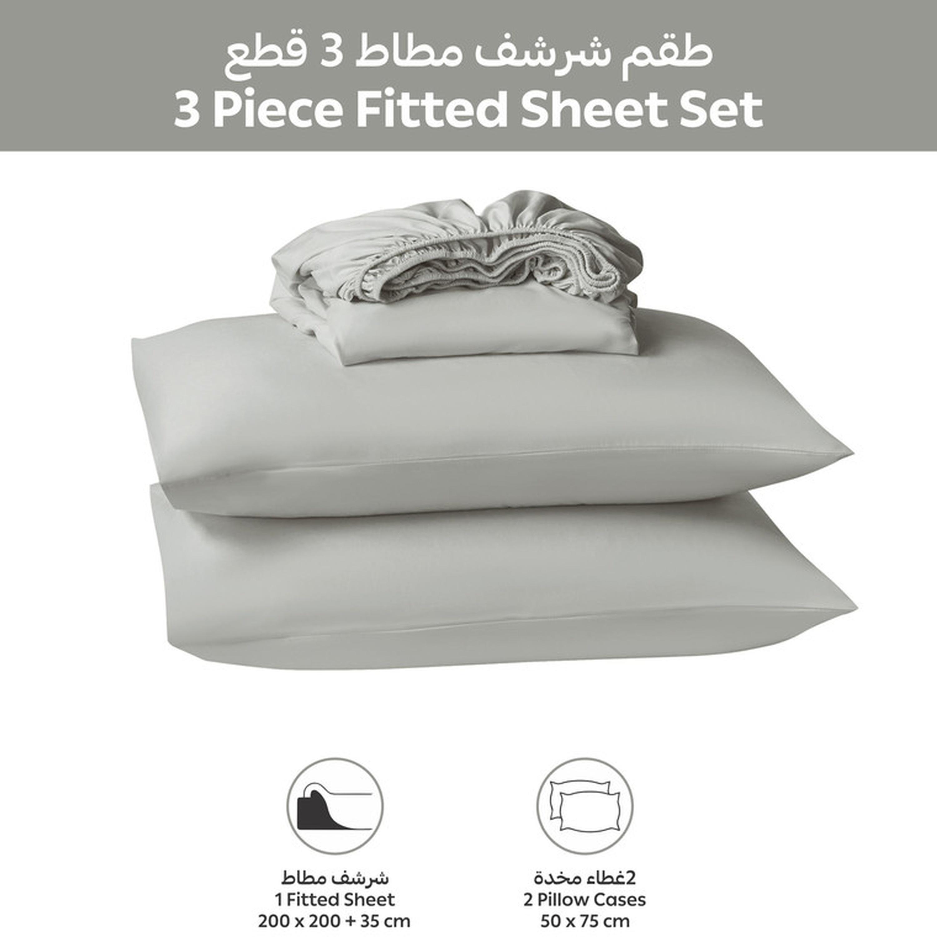 Striped 3-Piece Super King Fitted Sheet Set - 200x200 cm-household-bedding-sheetsandpillowcases-fittedsheets-image-3