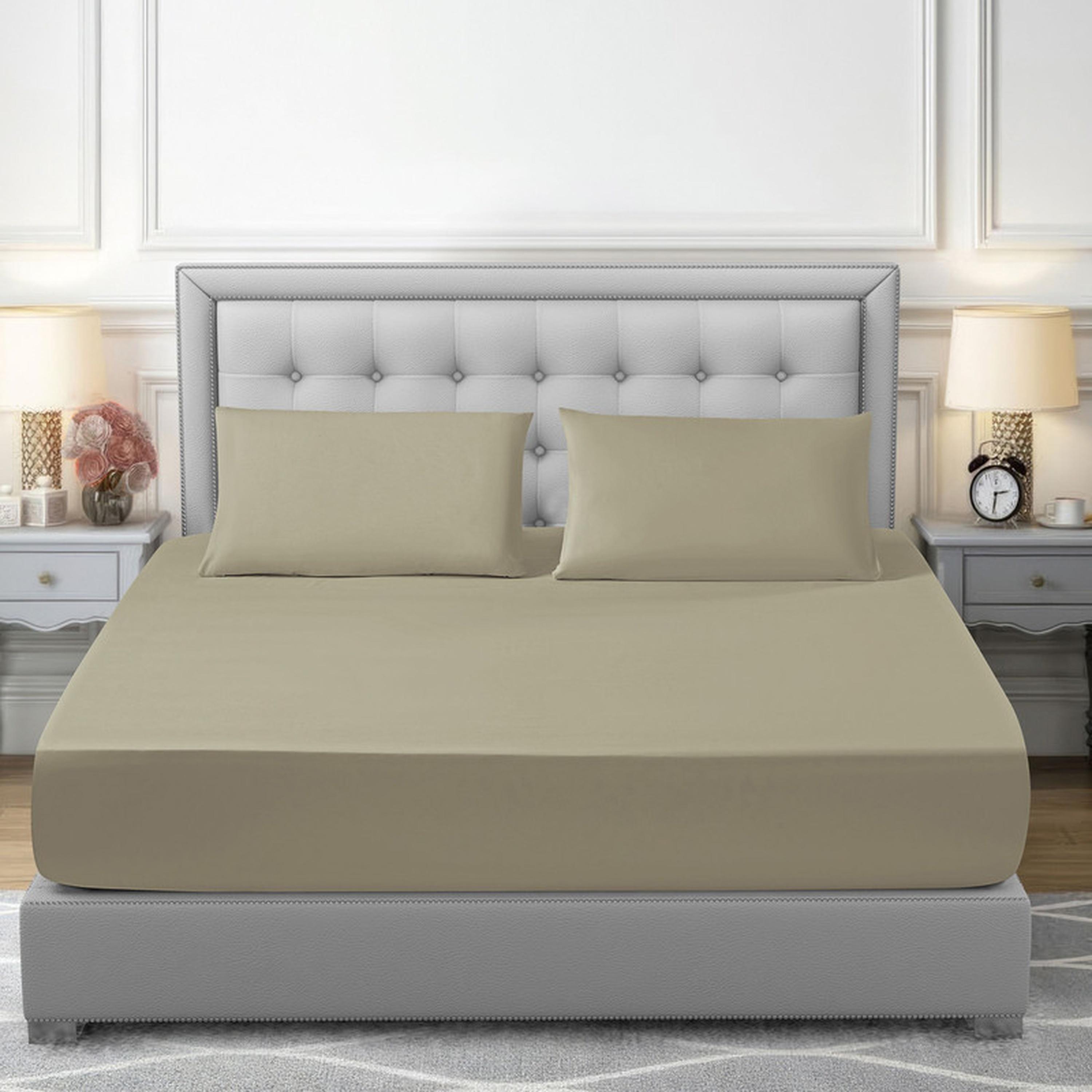 Striped 3-Piece Super King Fitted Sheet Set - 200x200 cm-household-bedding-sheetsandpillowcases-fittedsheets-image-1