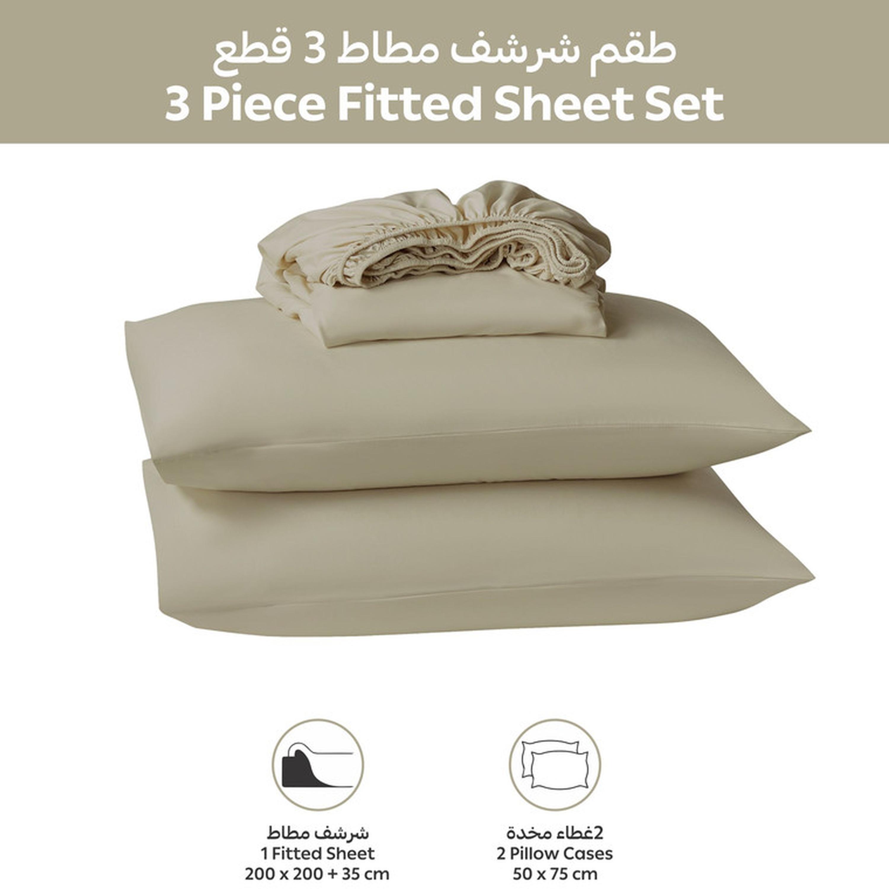 Striped 3-Piece Super King Fitted Sheet Set - 200x200 cm-household-bedding-sheetsandpillowcases-fittedsheets-image-3