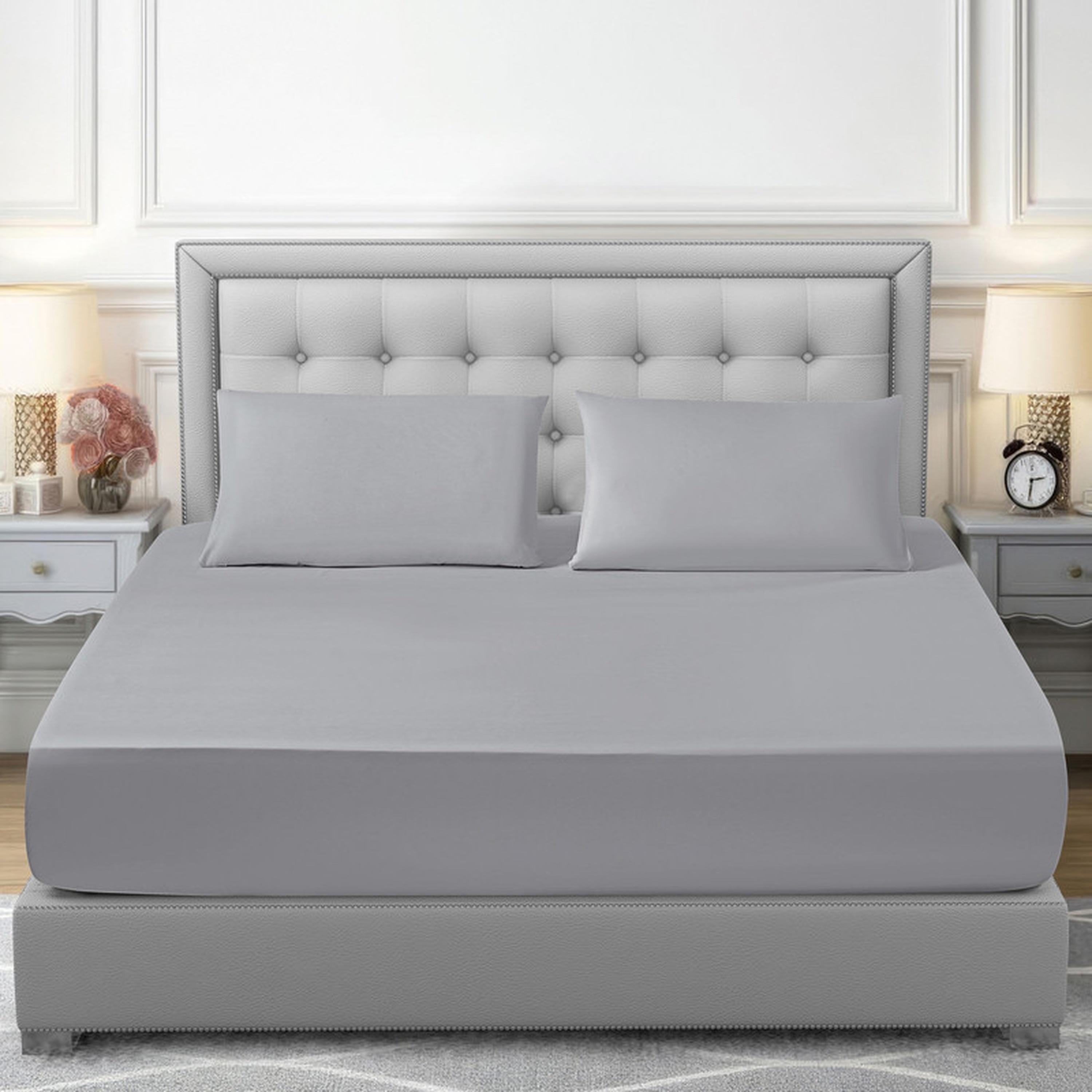 Striped 3-Piece Super King Fitted Sheet Set - 200x200 cm-household-bedding-sheetsandpillowcases-fittedsheets-image-1