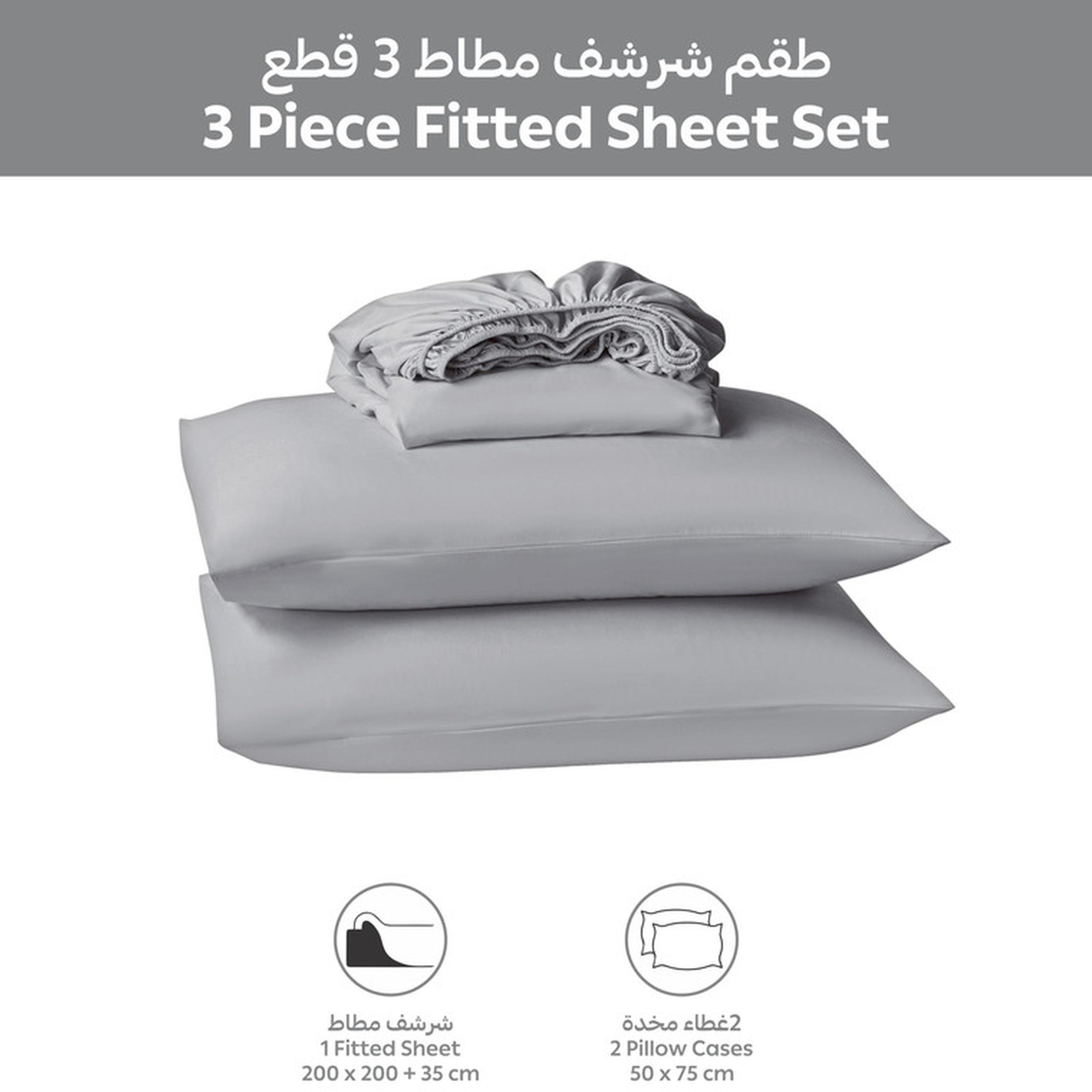 Striped 3-Piece Super King Fitted Sheet Set - 200x200 cm-household-bedding-sheetsandpillowcases-fittedsheets-image-3