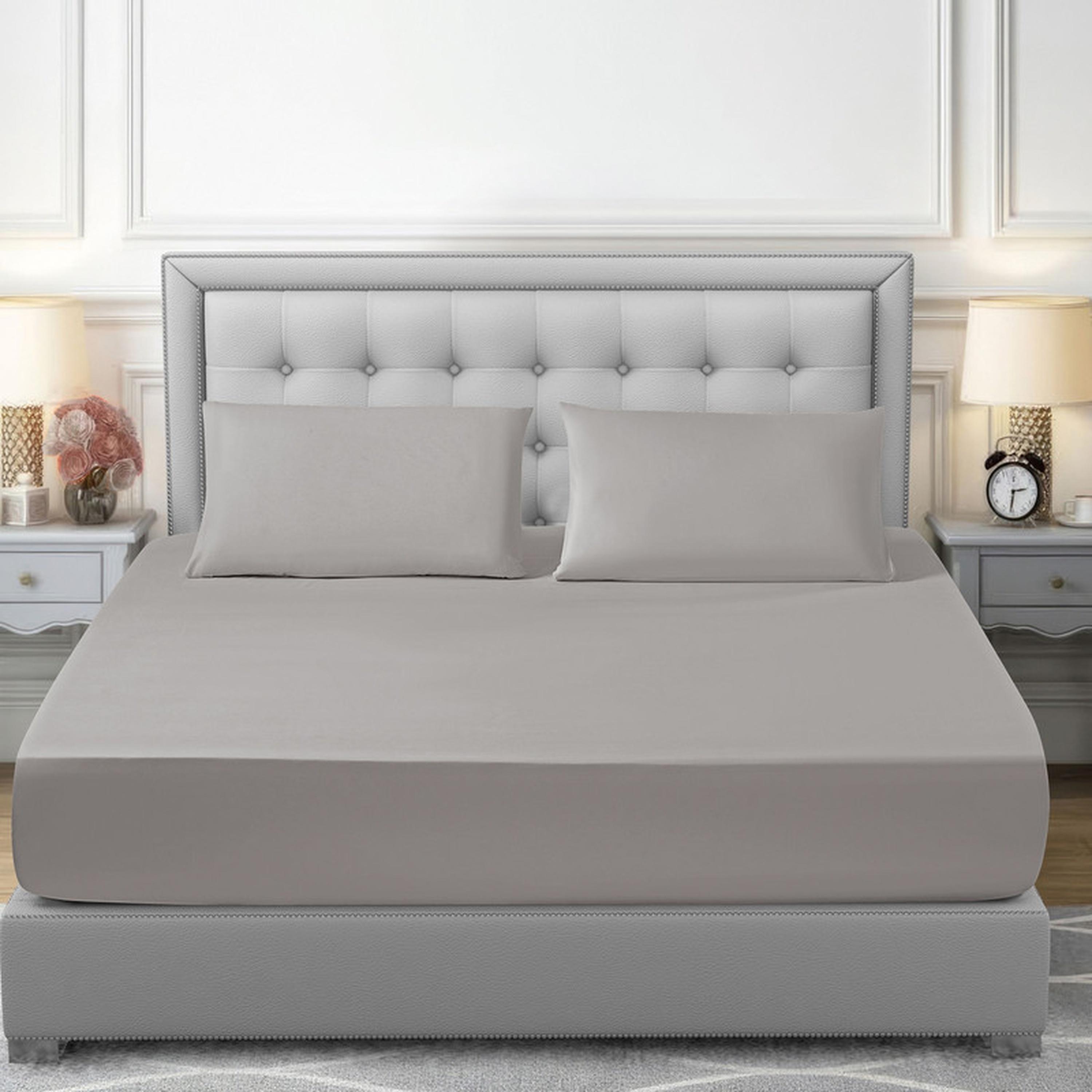 طقم شرشف مطاطي سوبر كينج مقلم 3 قطع من دونتيلا - 200x200 سم-household-bedding-sheetsandpillowcases-fittedsheets-image-1