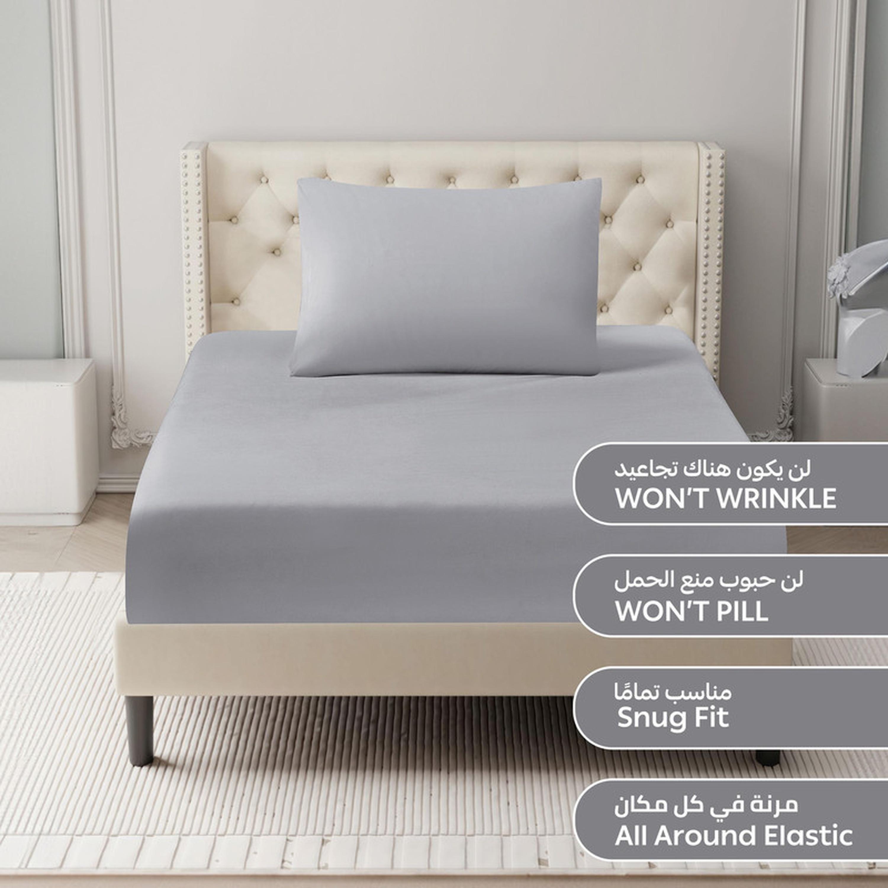 Deep Pocket 2-Piece Twin Fitted Sheet Set - 120x200 cms-household-bedding-sheetsandpillowcases-fittedsheets-image-5