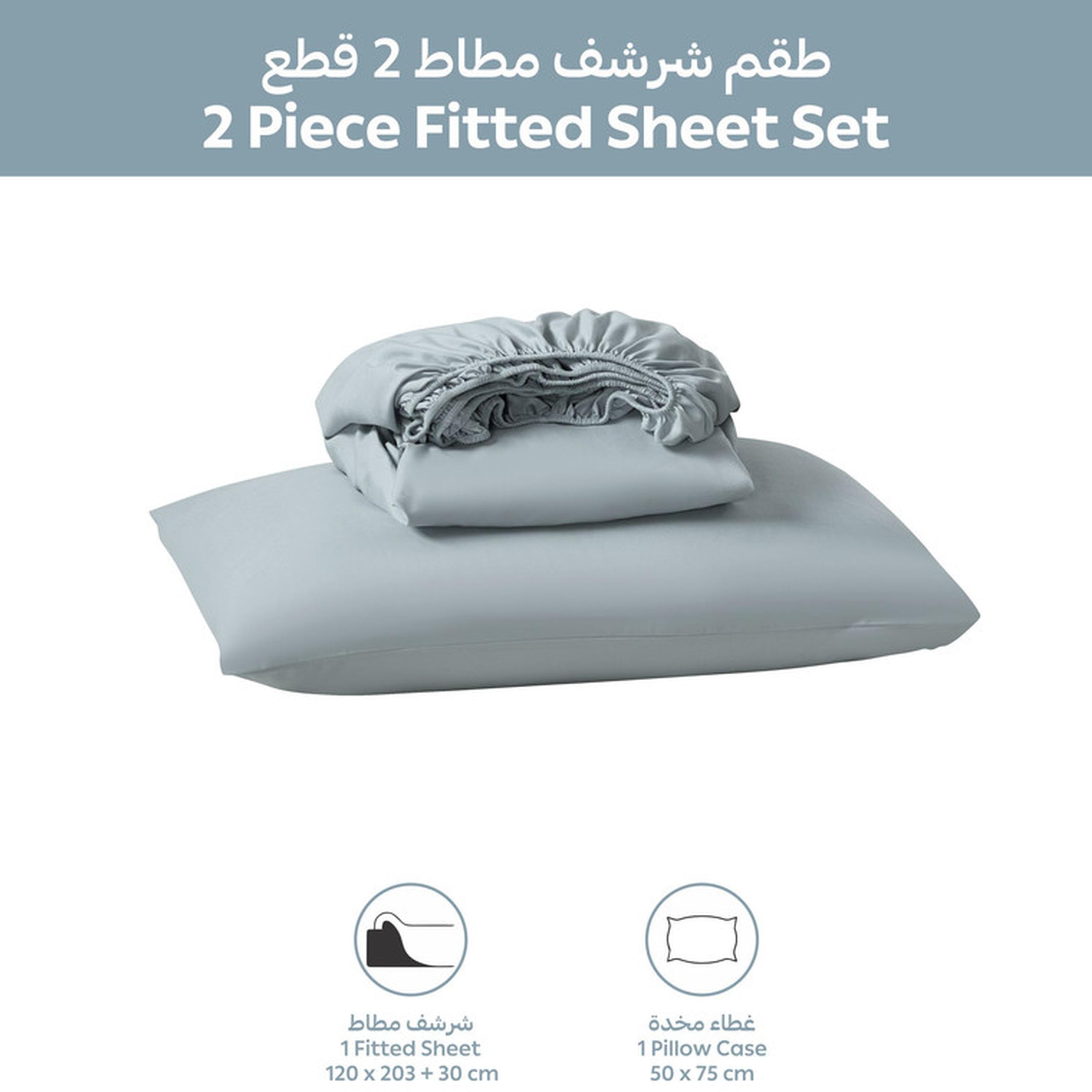 Deep Pocket 2-Piece Twin Fitted Sheet Set - 120x200 cms-household-bedding-sheetsandpillowcases-fittedsheets-image-3